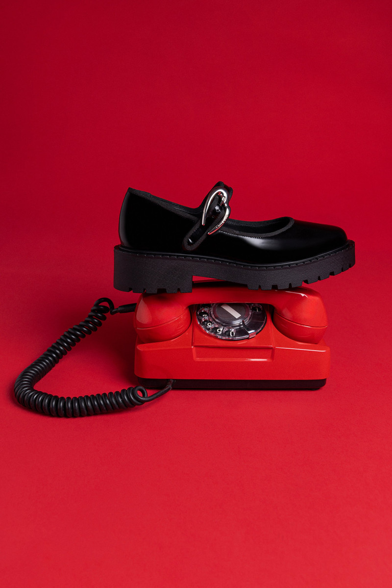 Larroudé Wednesday Verona Flatform In Black Box Leather outlook