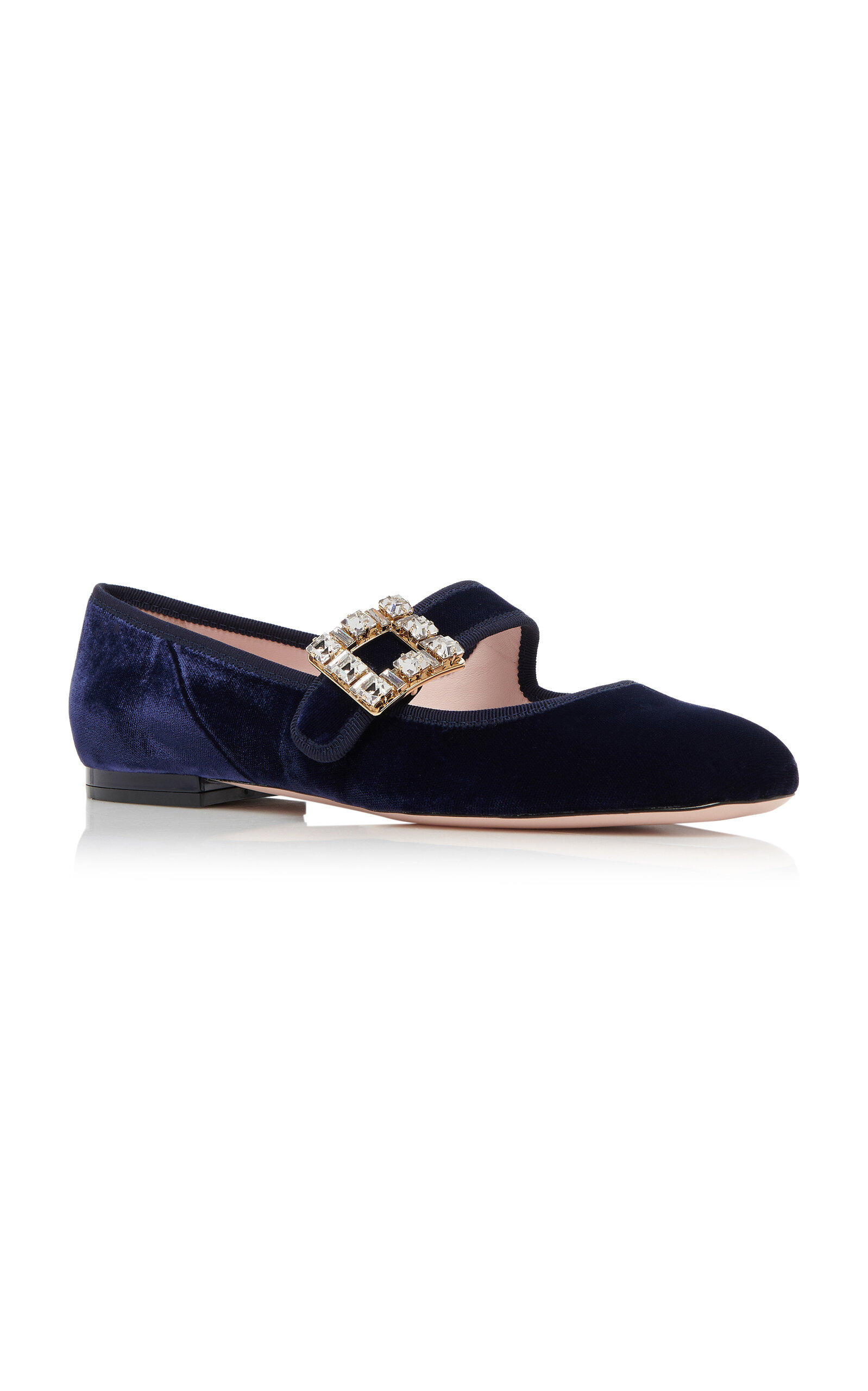 Tres Vivier Velvet Flats navy - 6