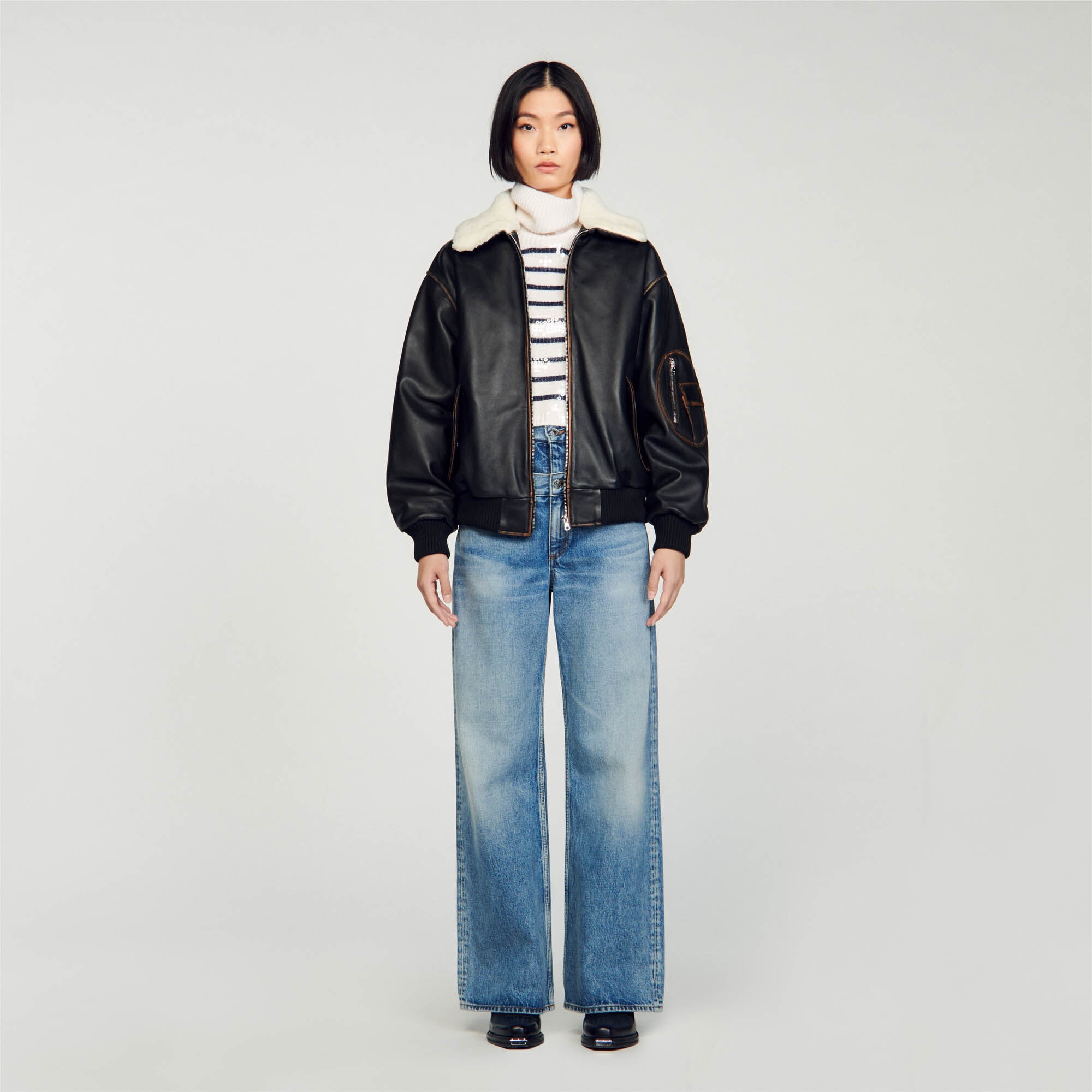 LEATHER BOMBER JACKET - 3