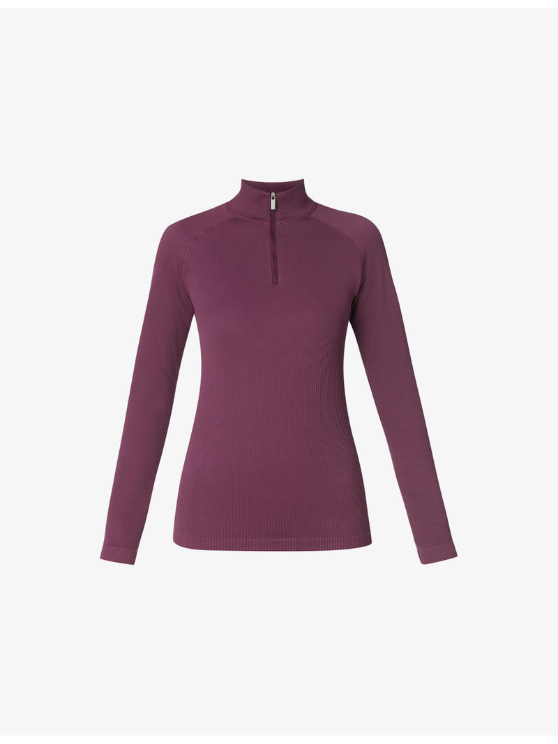 Ribbed Chevron Half-Zip Base Layer Ski Top 1