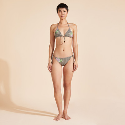 Vilebrequin Women String Bikini Bottom Pocket Check Fleurs Brodées outlook