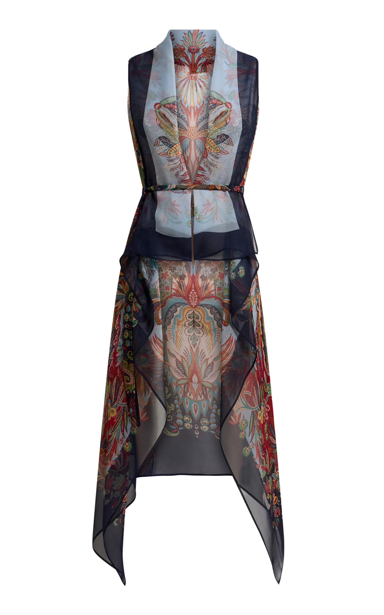 Printed Silk Foulard Vest multi - 1