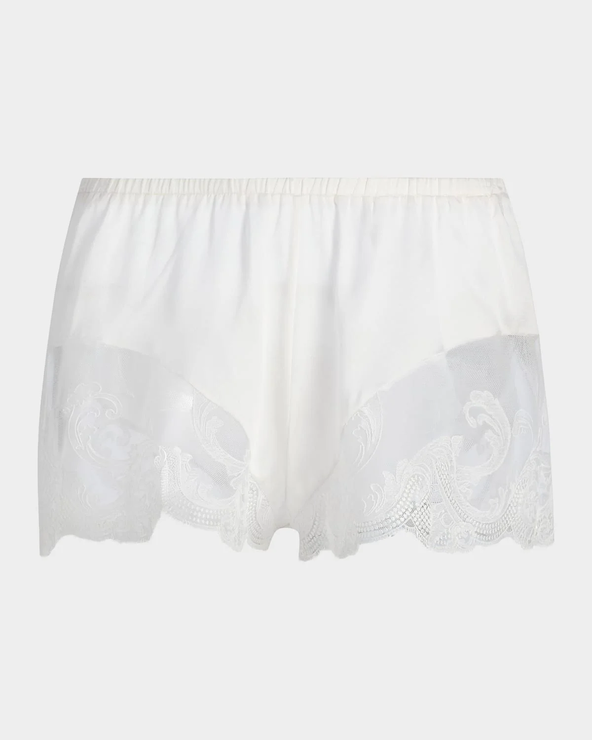 Voltaire Lace-Trim Stretch-Silk Shorts - 1