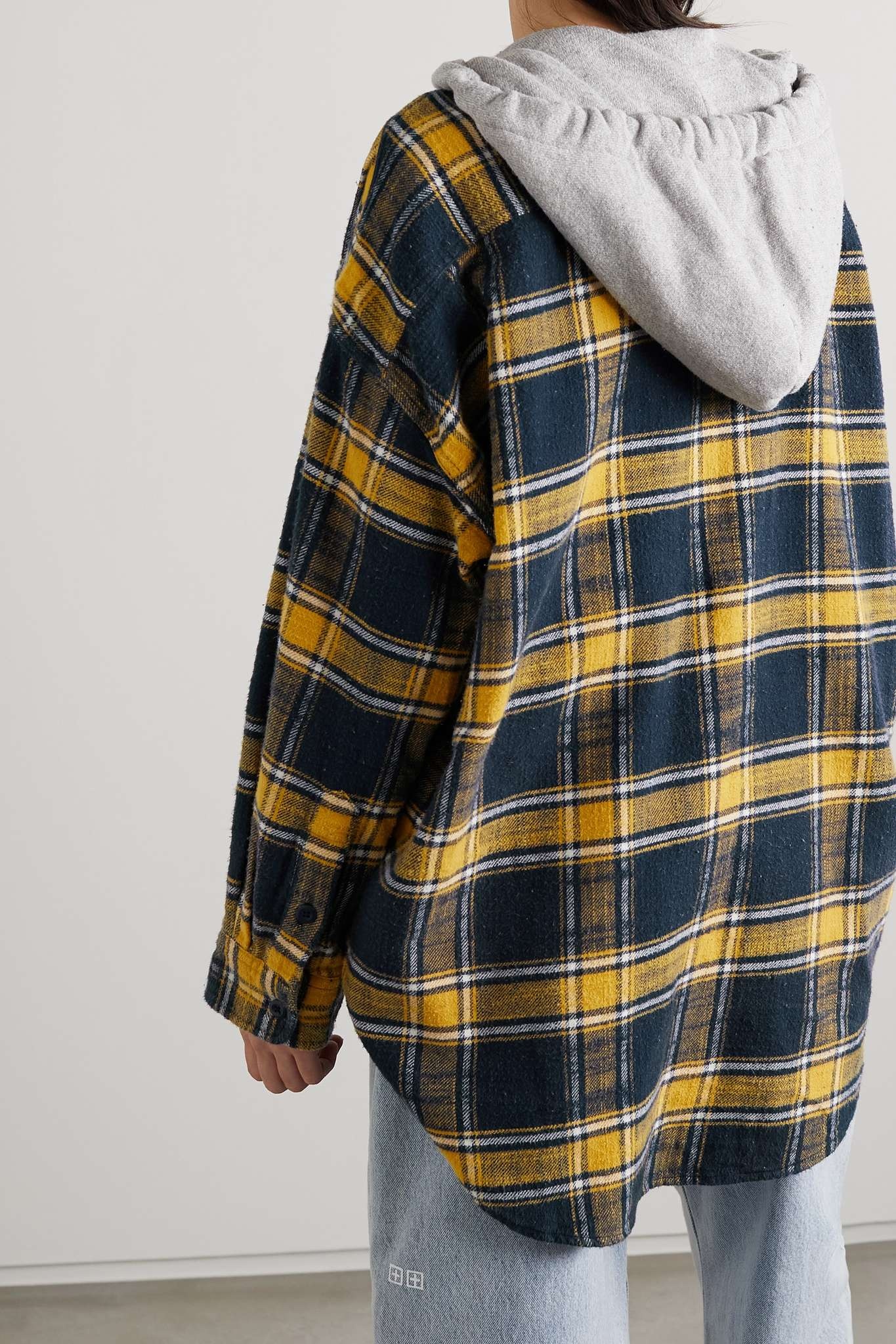 Hooded checked cotton-flannel jacket - 3