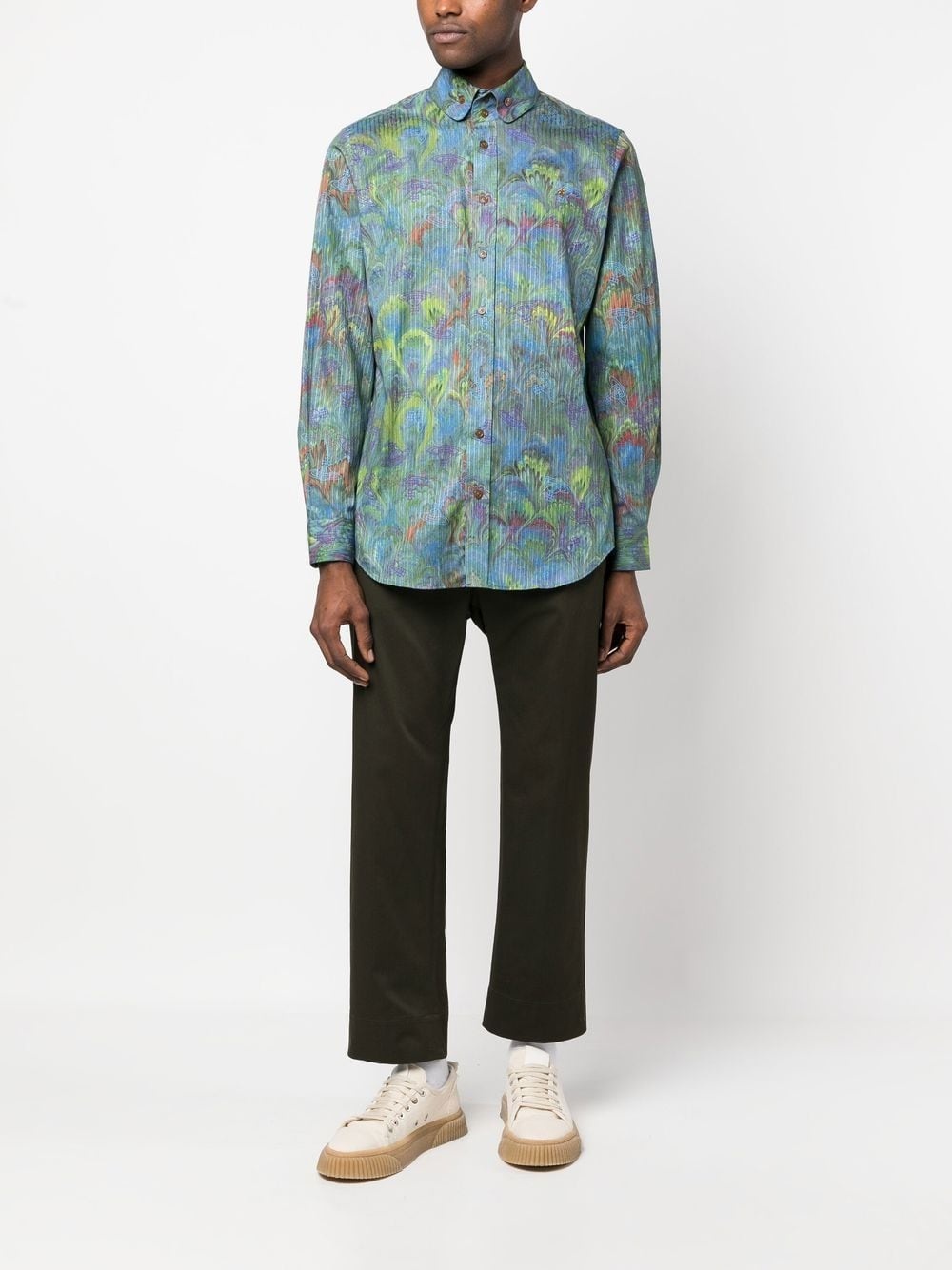 embroidered heart-motif cropped trousers - 2