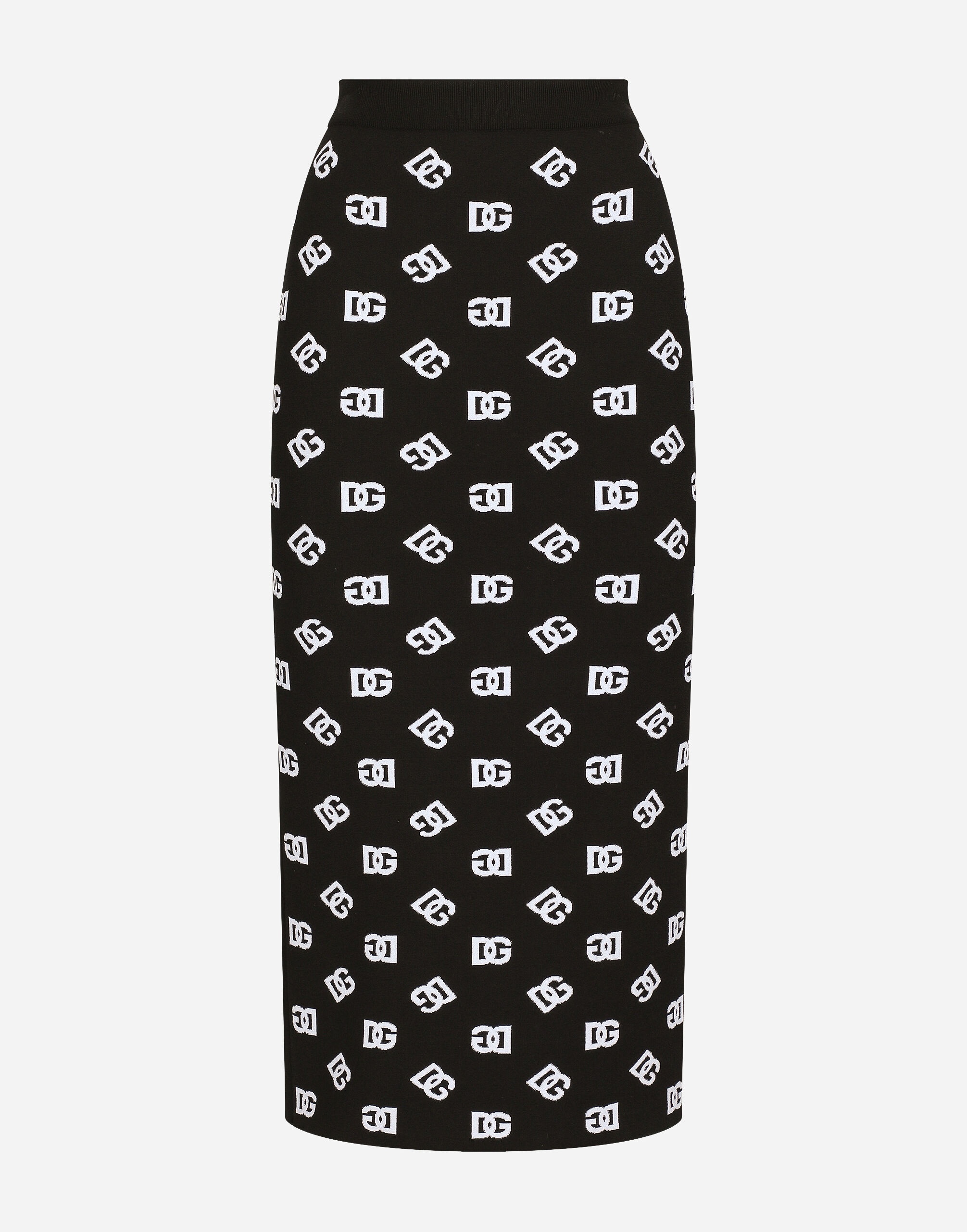 Viscose pencil skirt with jacquard DG logo - 1