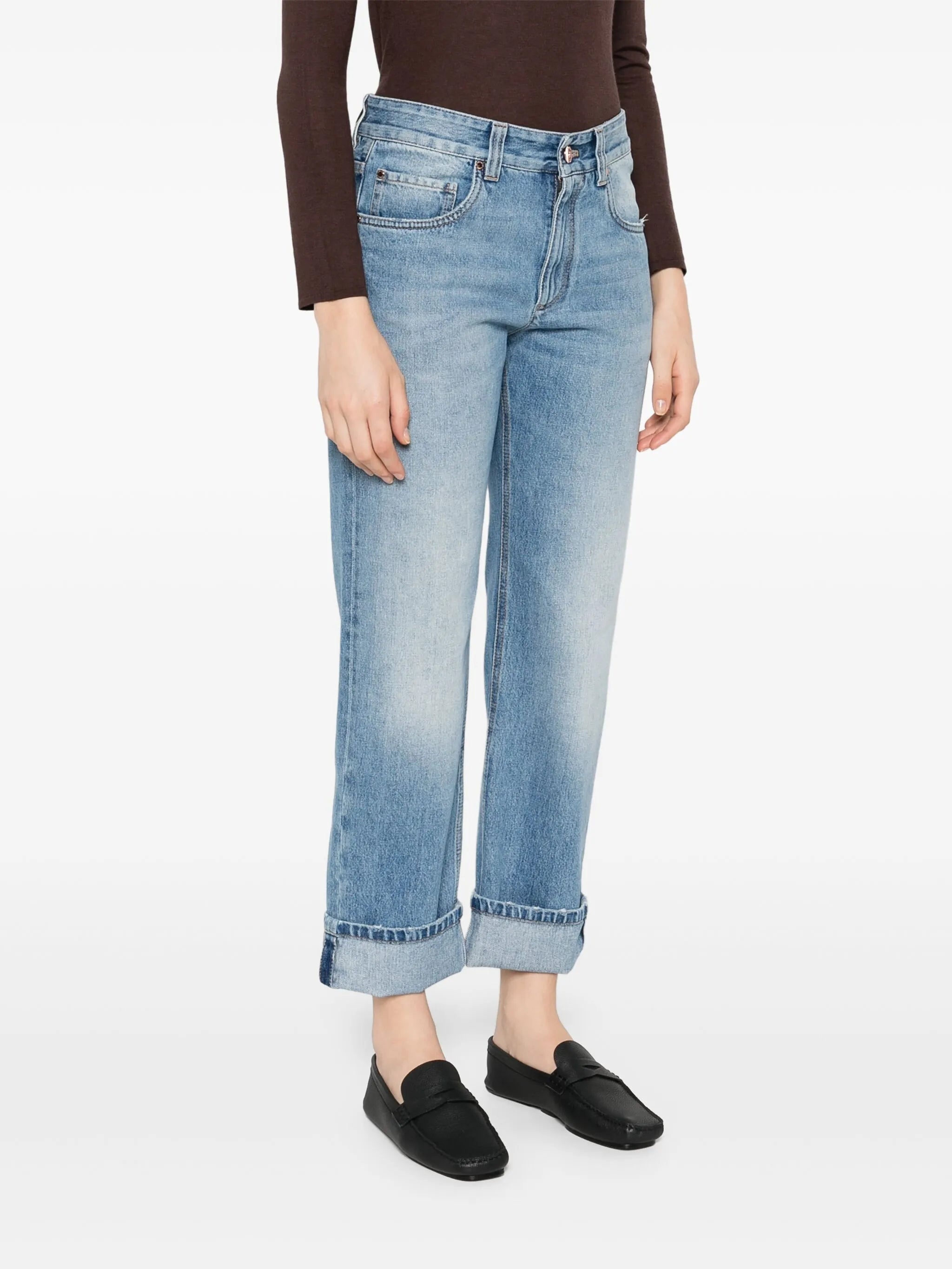 Turn-up Hem Jeans - 3
