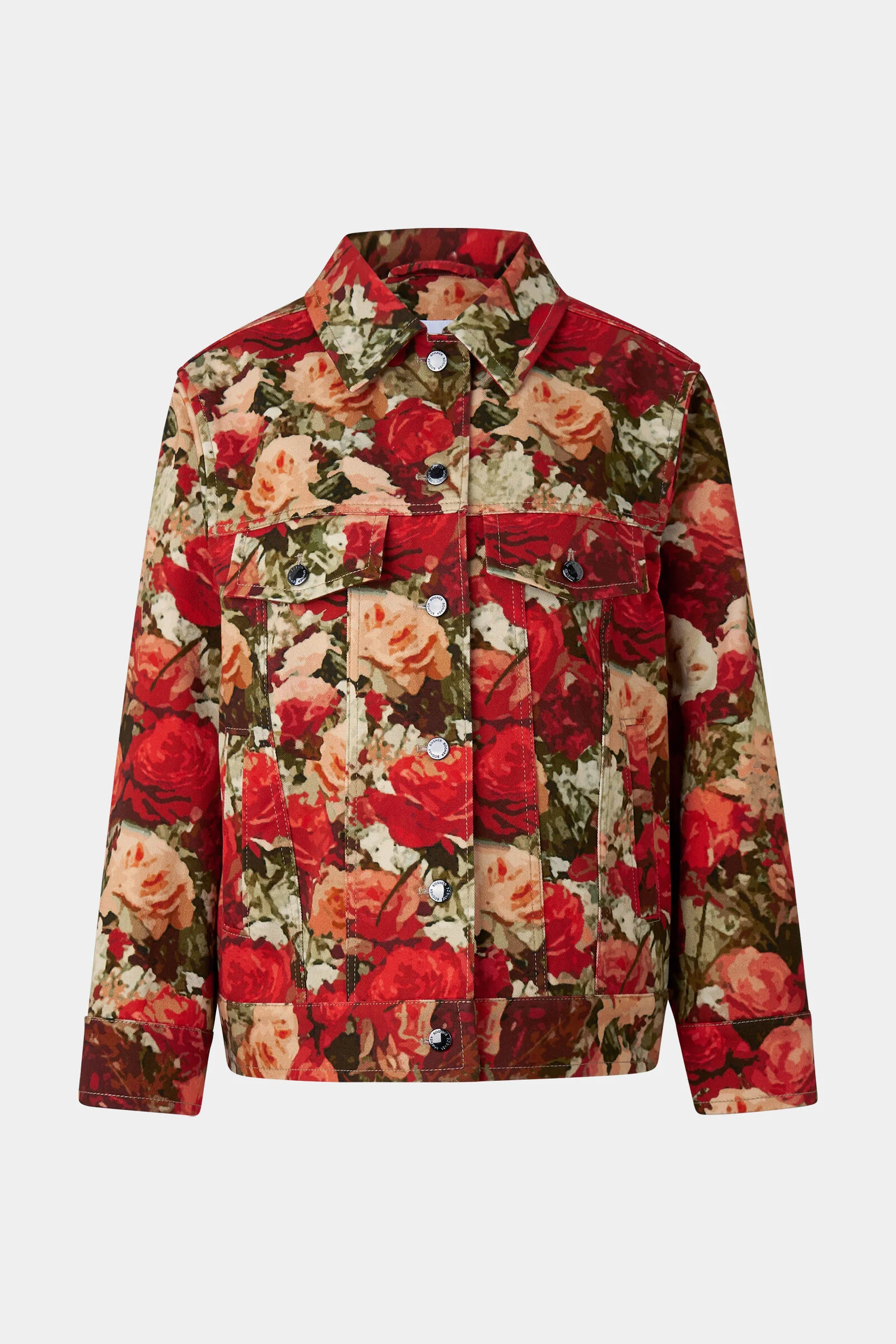 Jaclyn denim jacket in Red/Green - 1