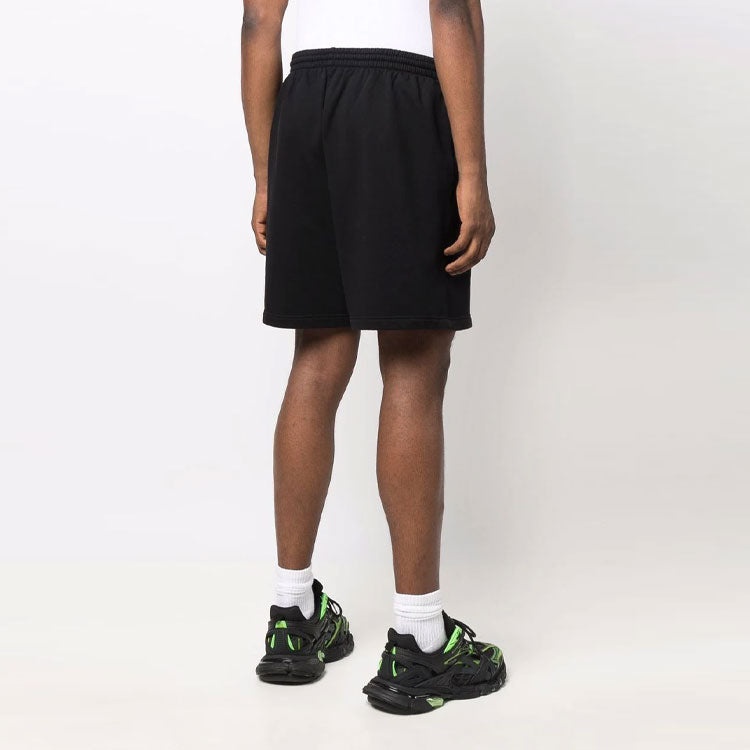 Balenciaga Cities Paris Cotton Sweat Shorts 'Black White' 676137TLVL81070 - 4