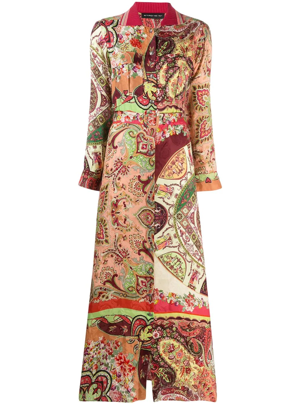 multicoloured print dress - 1