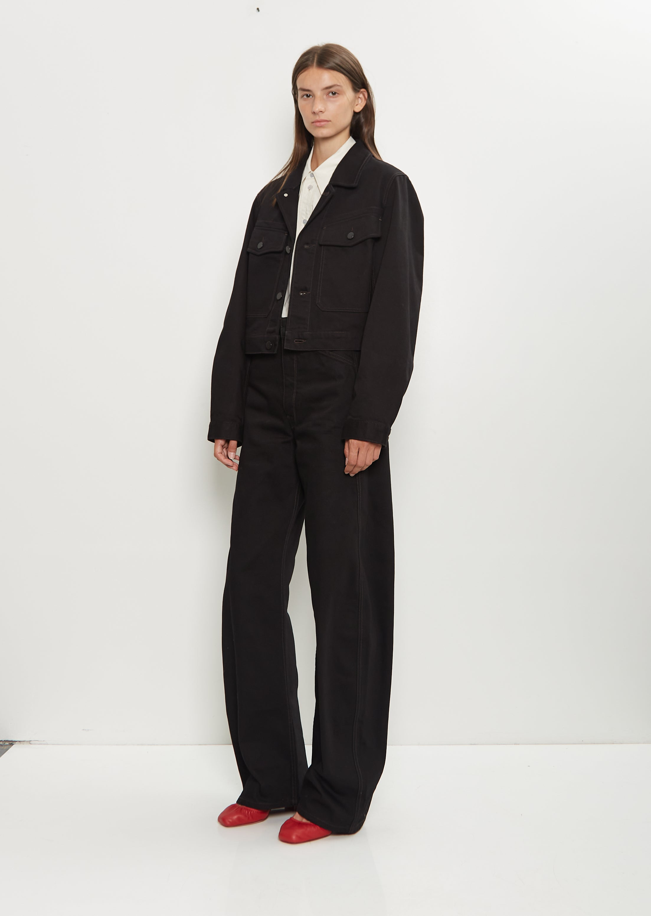 Cropped Denim Blouson - 4