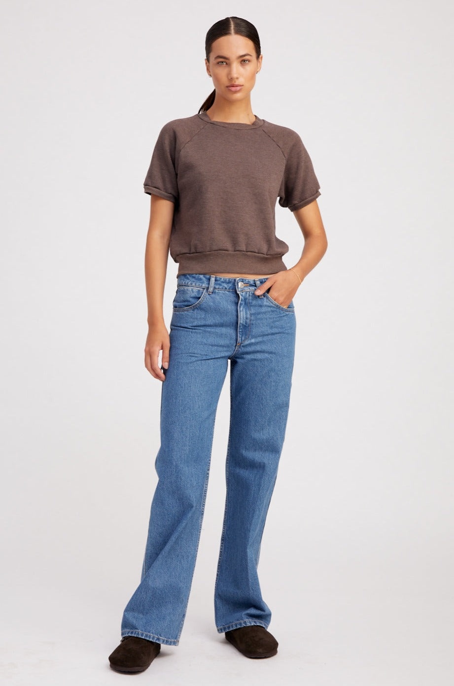 HEATHER BROWN RAGLAN SWEATSHIRT - 3