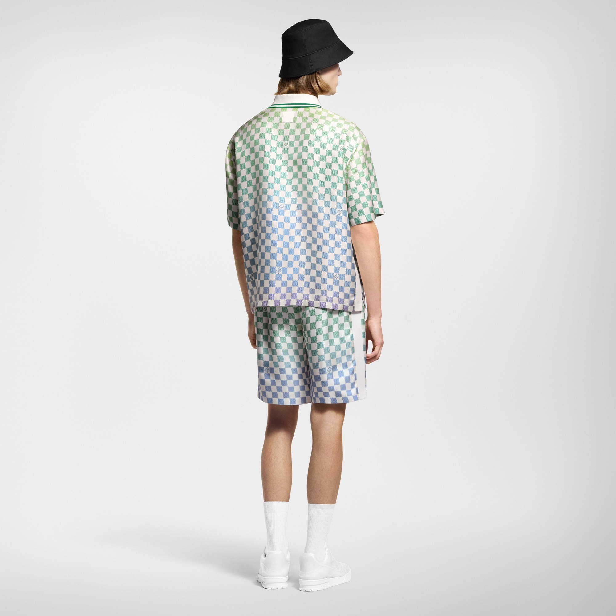 Damier Gradient Printed Silk Shorts - 3