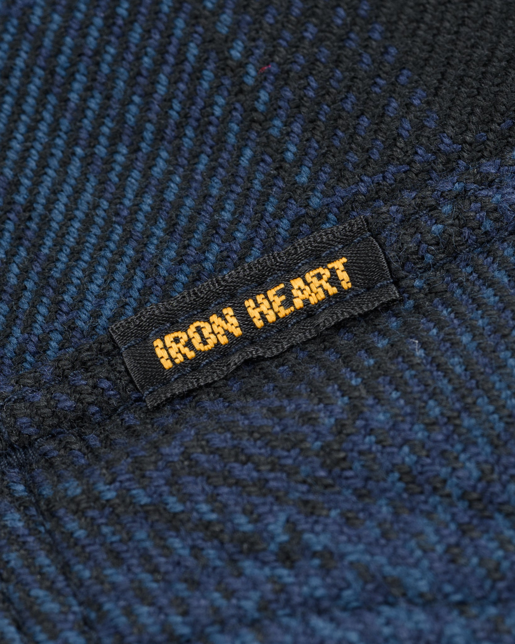 IHSH-264-NAV Ultra Heavy Flannel Ombré Check Western Shirt - Navy/Black - 16