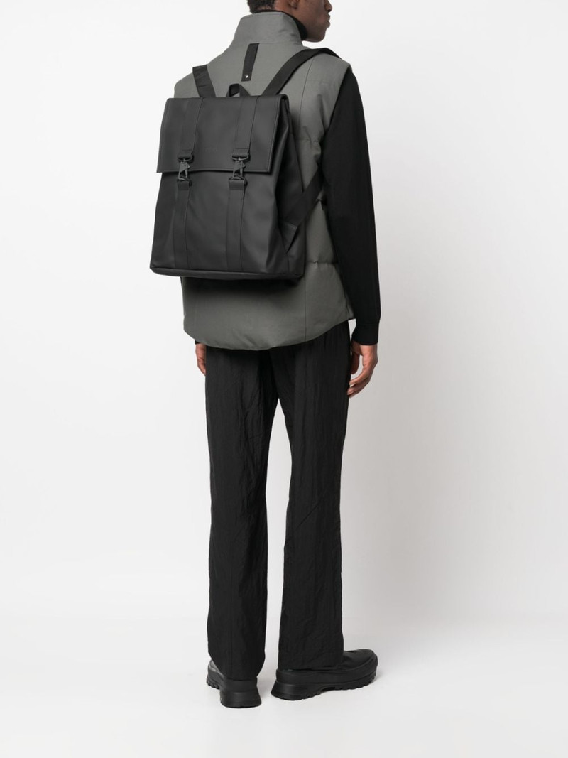 RAINS MSN logo-debossed waterproof backpack outlook