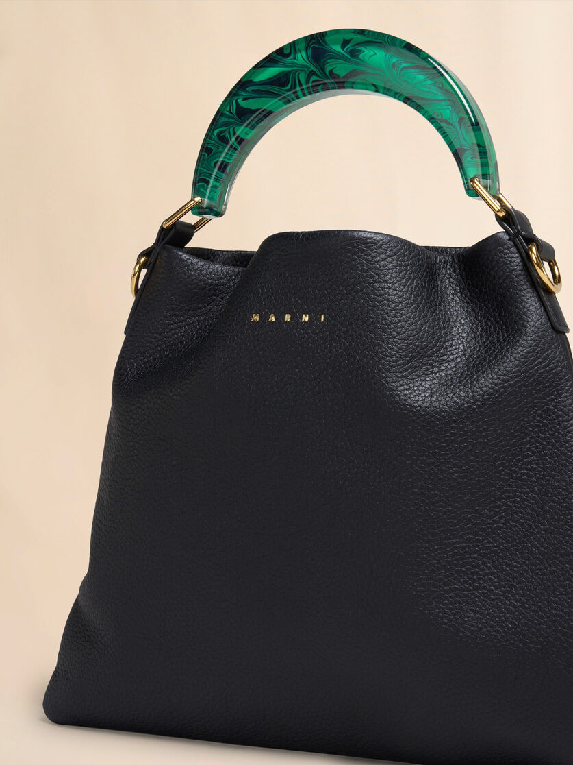 VENICE SMALL BAG IN BLACK LEATHER - 4