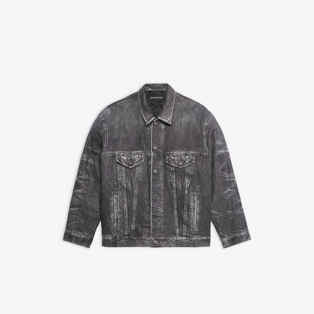 Trompe-l'œil Denim Jacket in Black - 1
