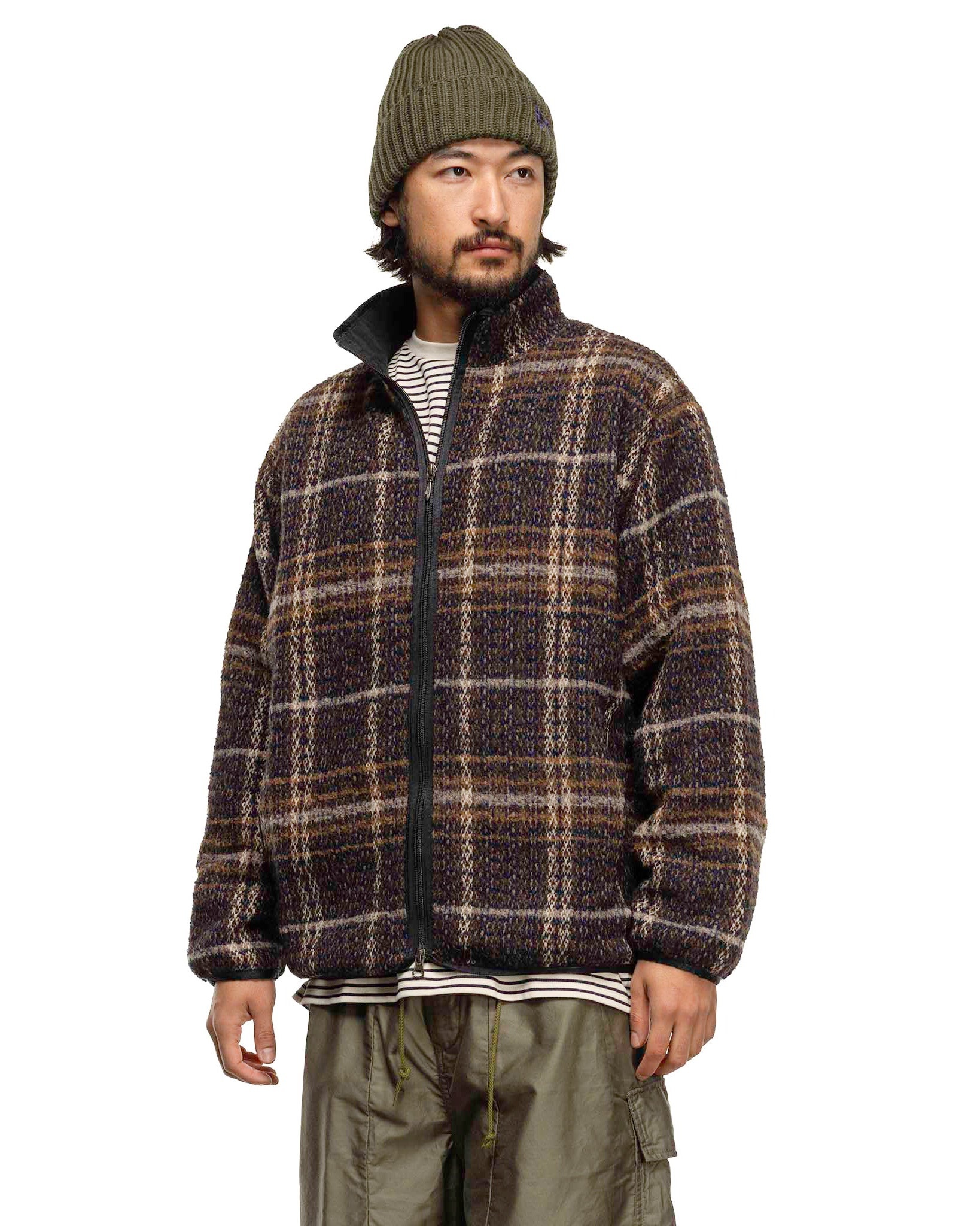 ICHI様　Needles | W.U. PIPING V NECK NEEDLES W.U.PIPING JACKET PLAID TWEED￥46200 COLOR SAX×BROWN