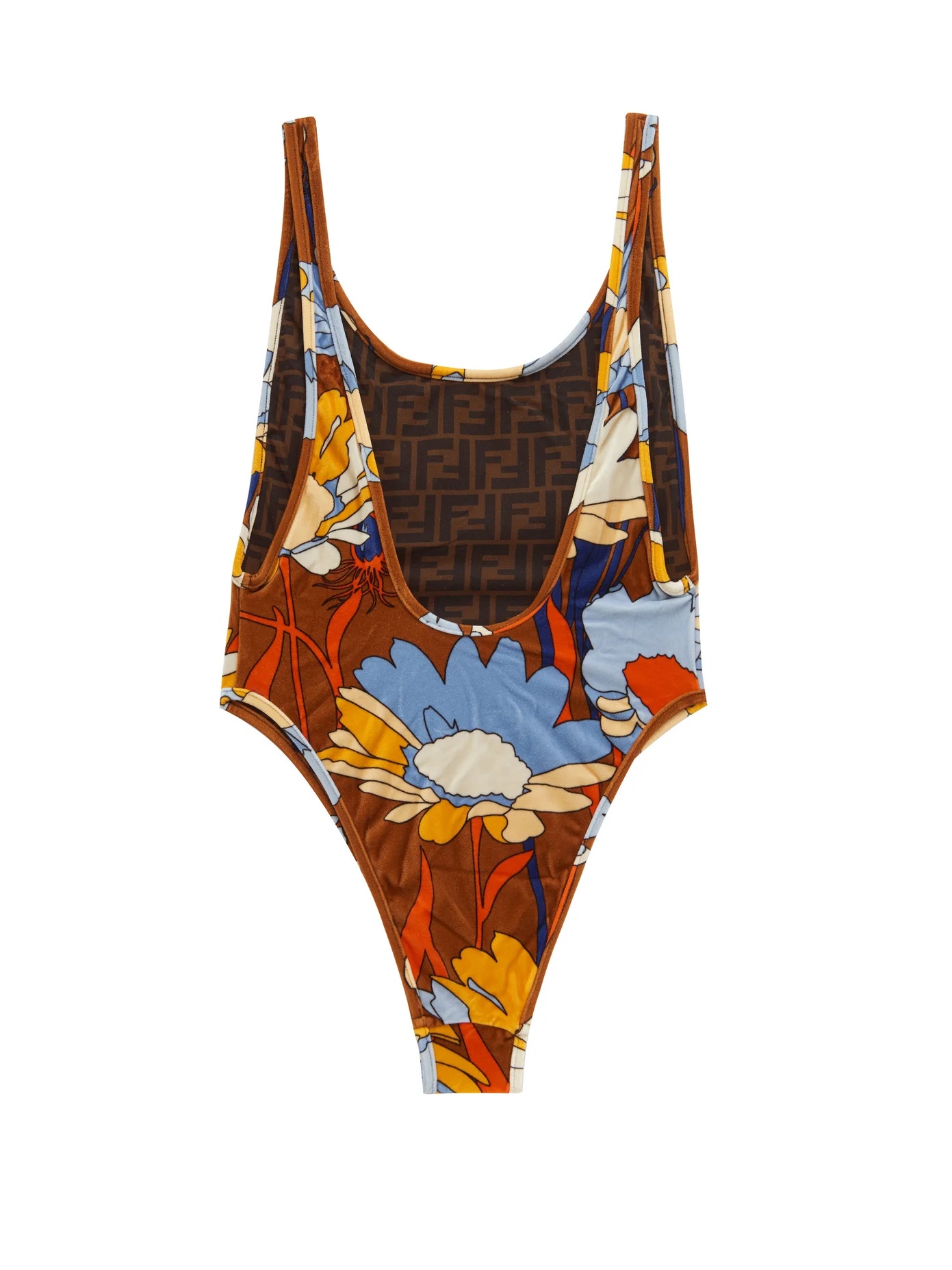 Daisies-print terry swimsuit - 3