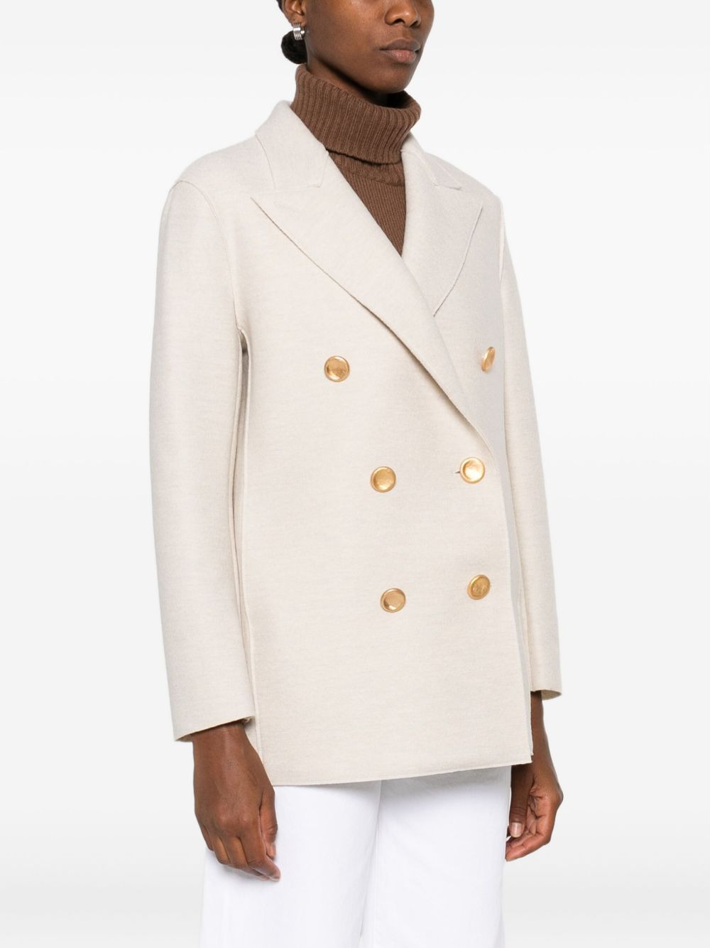 Harris Wharf London Women Wool Double-Breasted Coat - 5