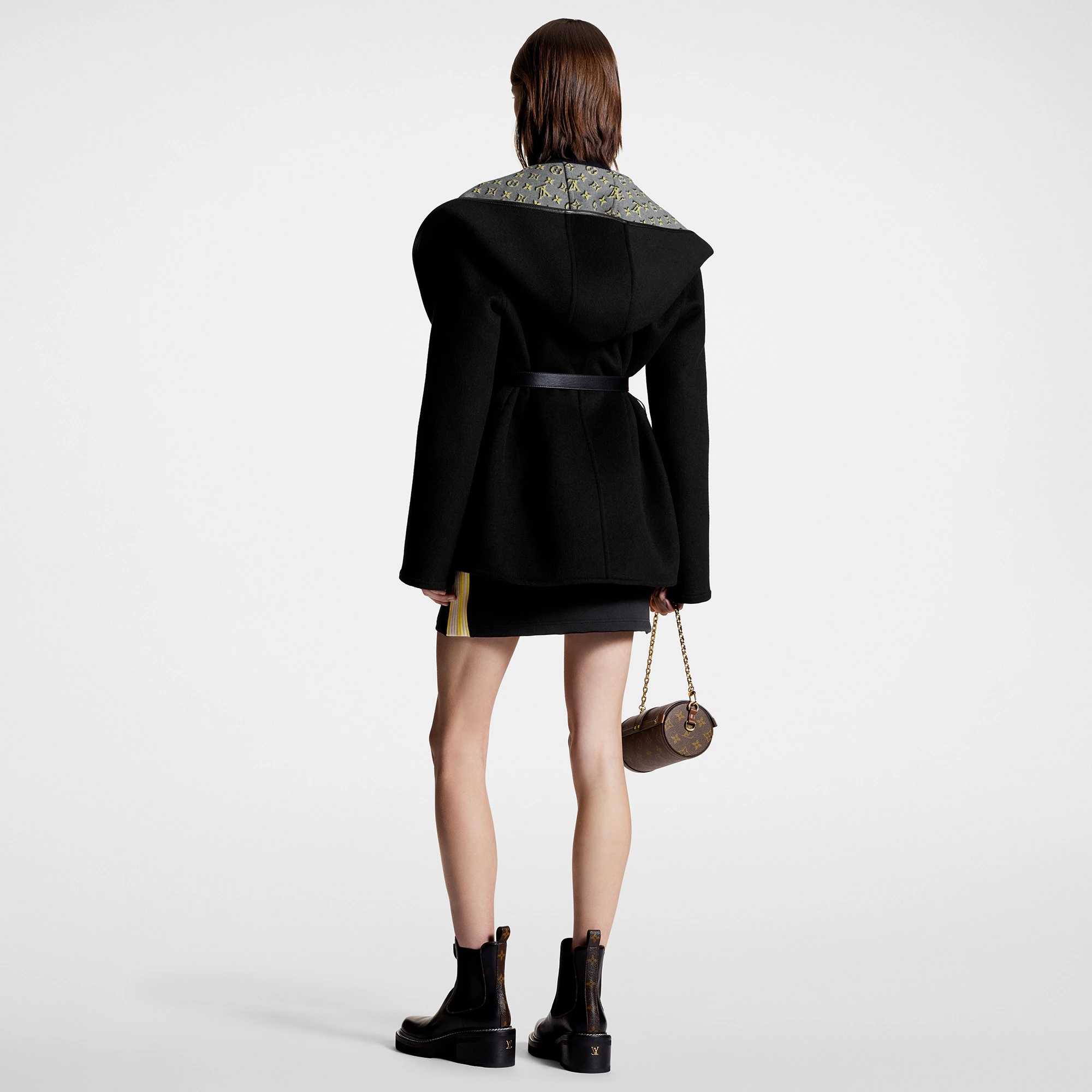 3D Monogram Double-Breasted Wrap Coat - 3