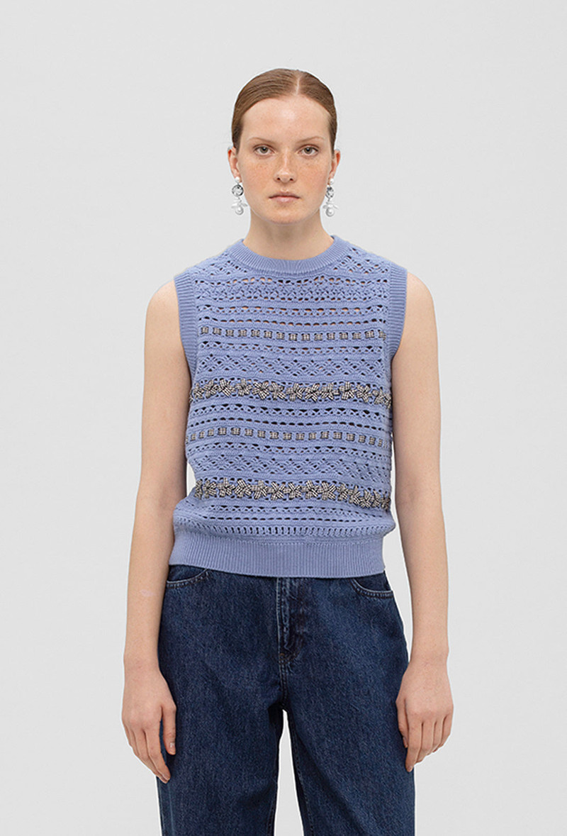 Salem Vest - Greek Blue Gingham 3