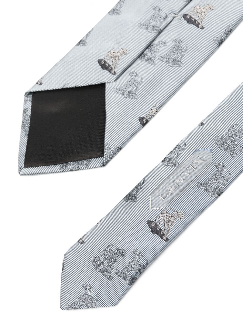 Lanvin dog-jacquard silk tie outlook