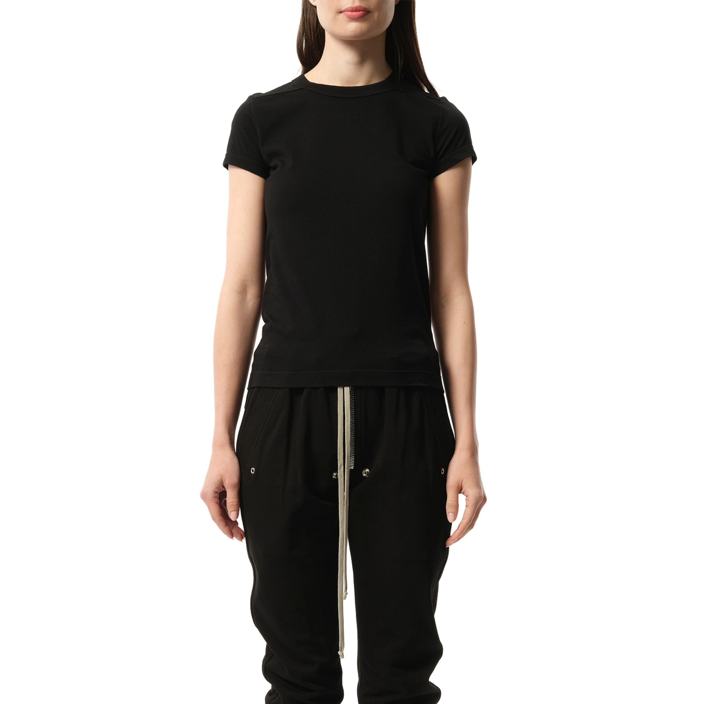 Cotton Jersey Cropped Level T-Shirt in Black - 1