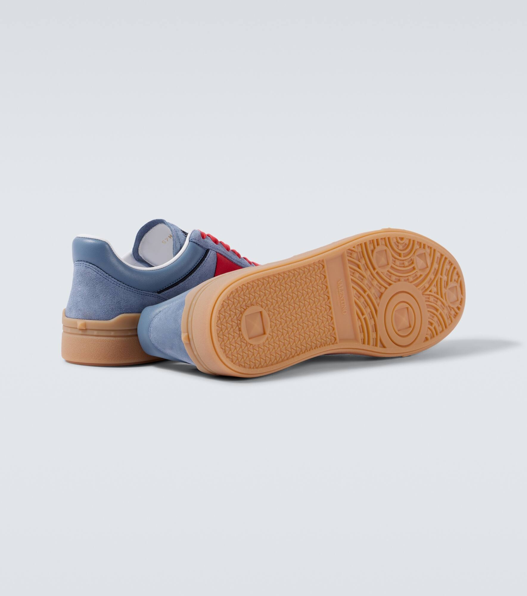 Upvillage leather-trimmed suede sneakers - 7