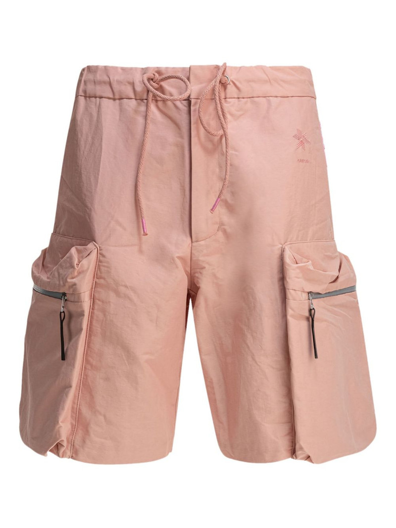 embroidered-logo drawstring shorts 1