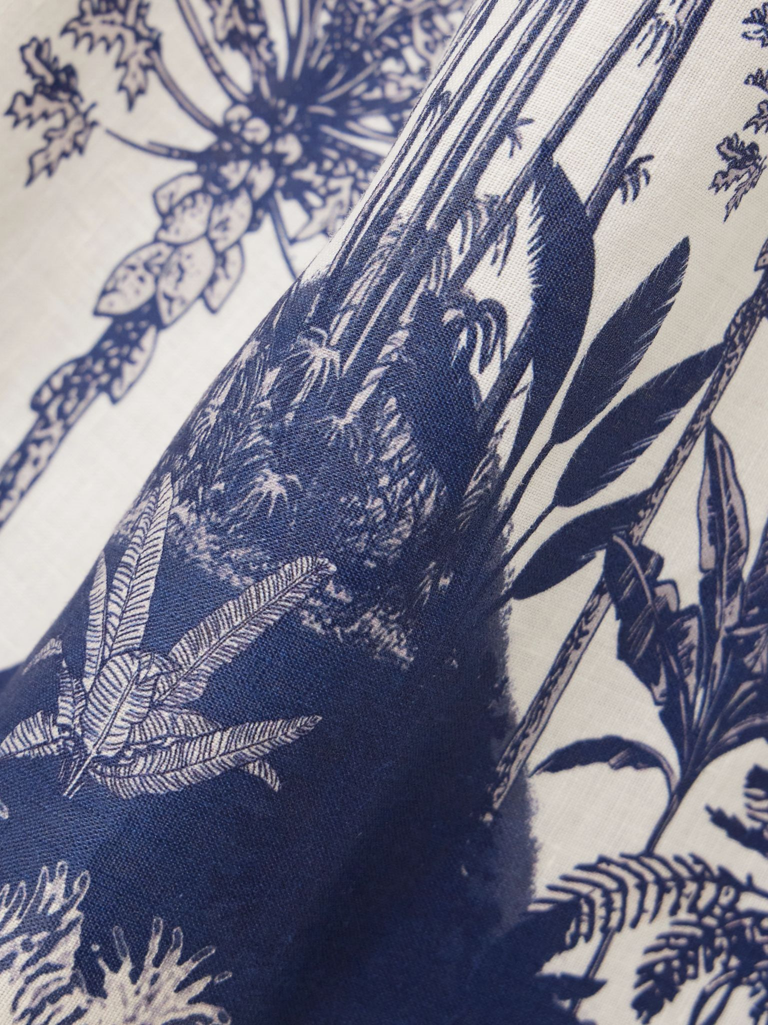 Tres PM printed linen mini dress Navy - 4