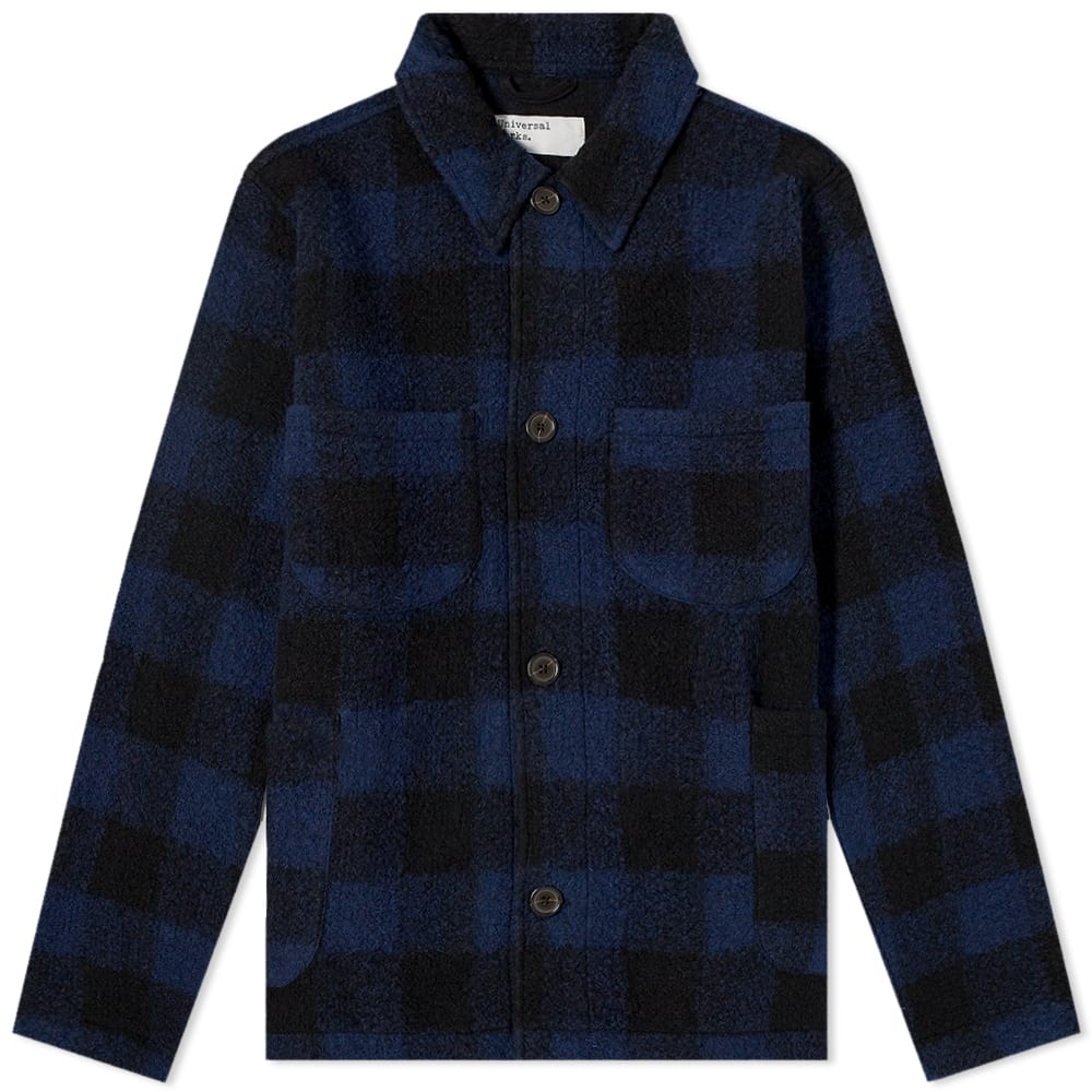 Universal Works Check Wool Fleece Lumber Jacket - 1