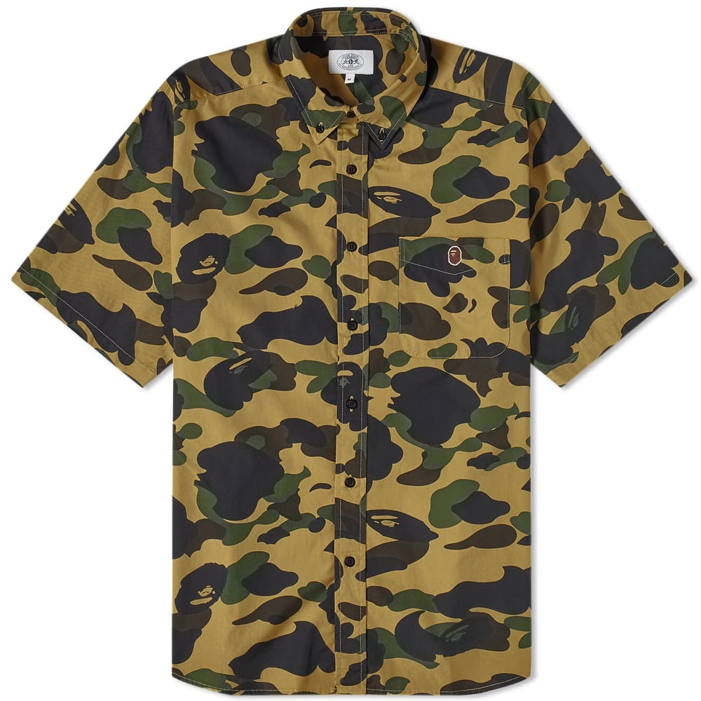 A Bathing Ape Short Sleeve Button Down 1st Camo Shirt - 1