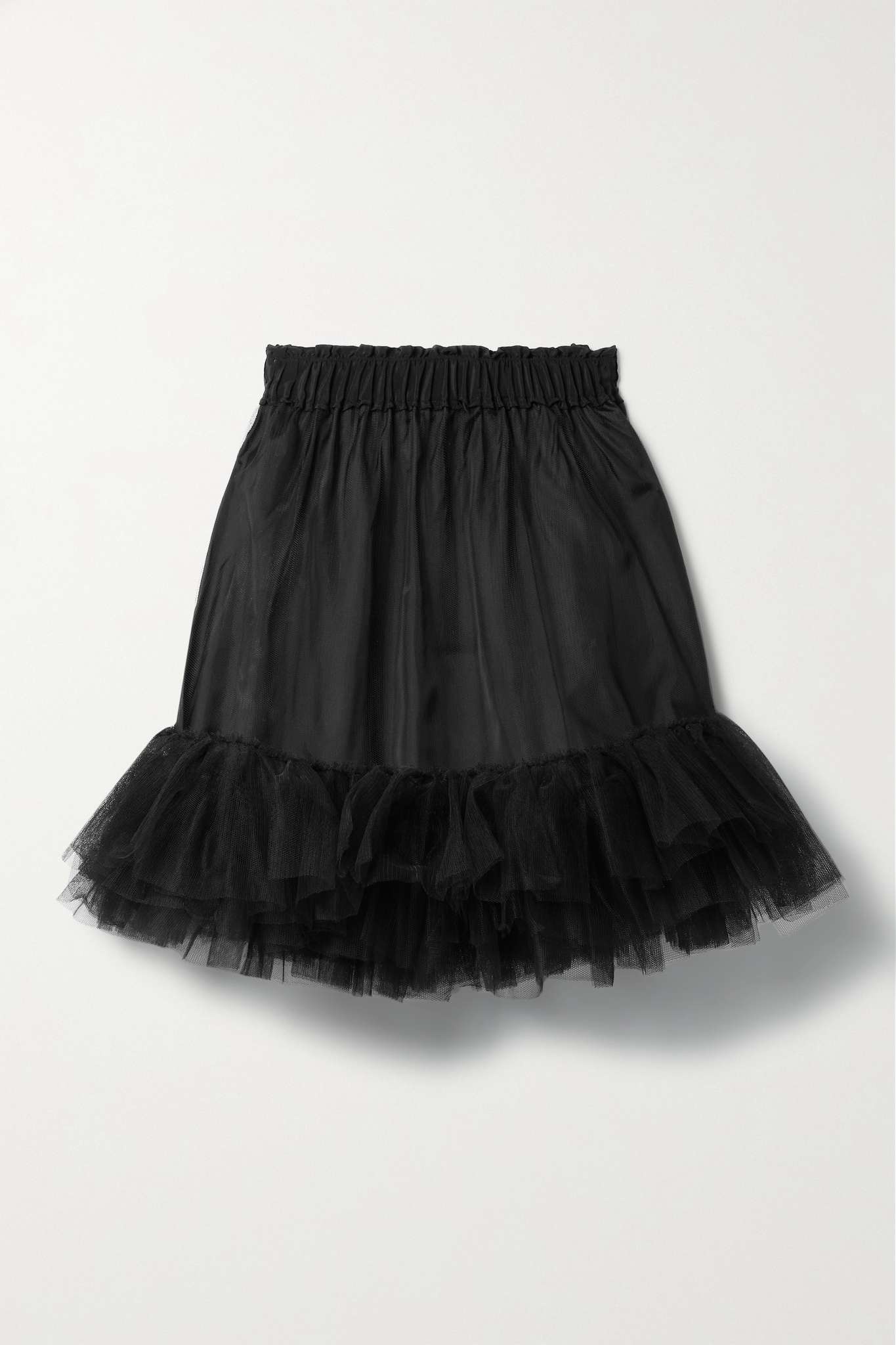 Layered tulle and silk mini skirt - 1