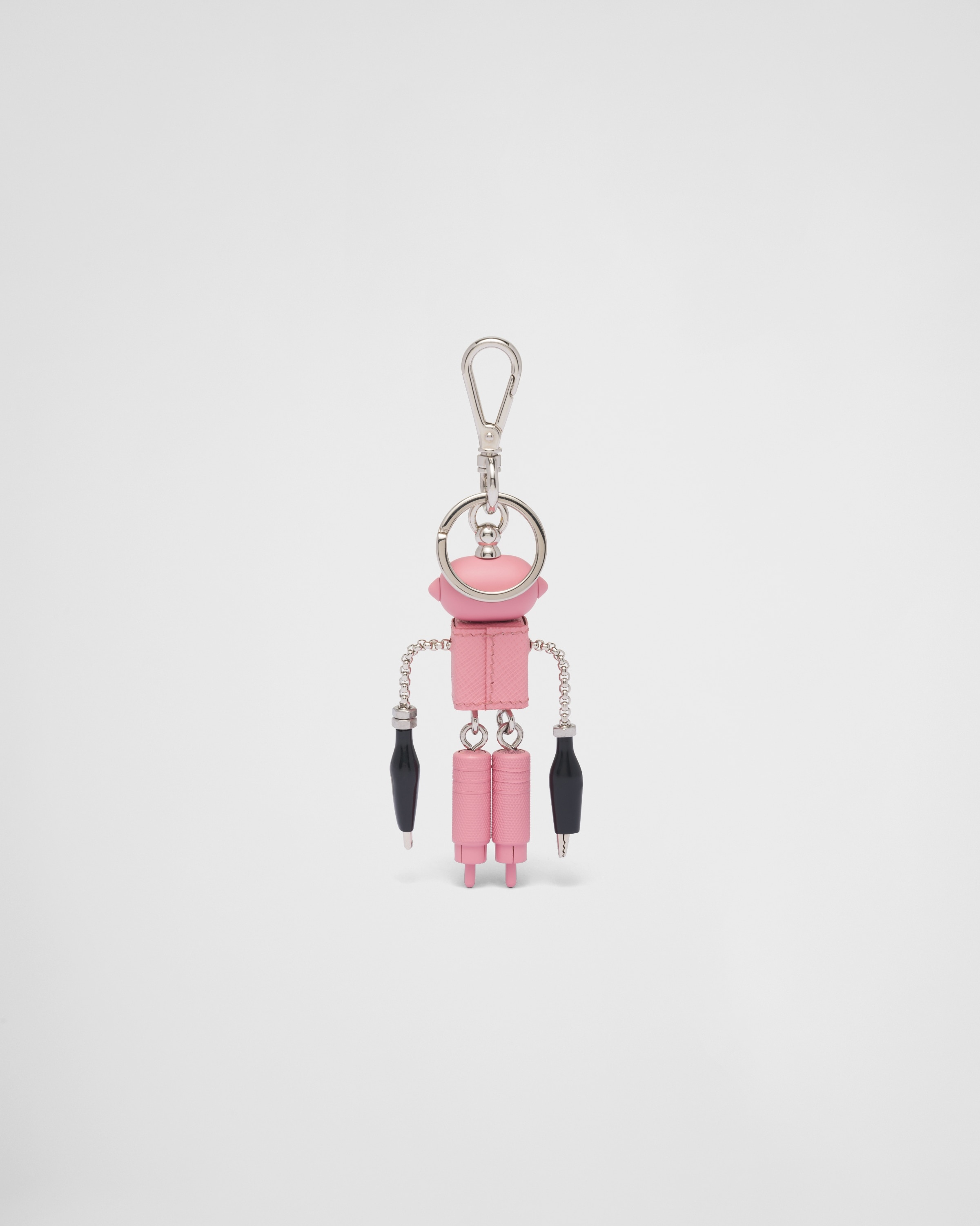 Saffiano leather robot trick keychain - 3