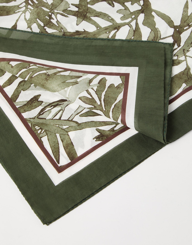 Brunello Cucinelli Herbarium print cotton foulard outlook