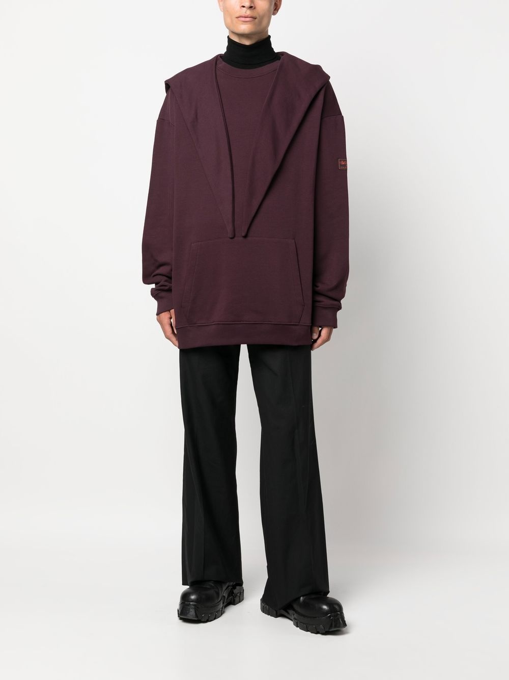 deconstructed cotton hoodie - 2