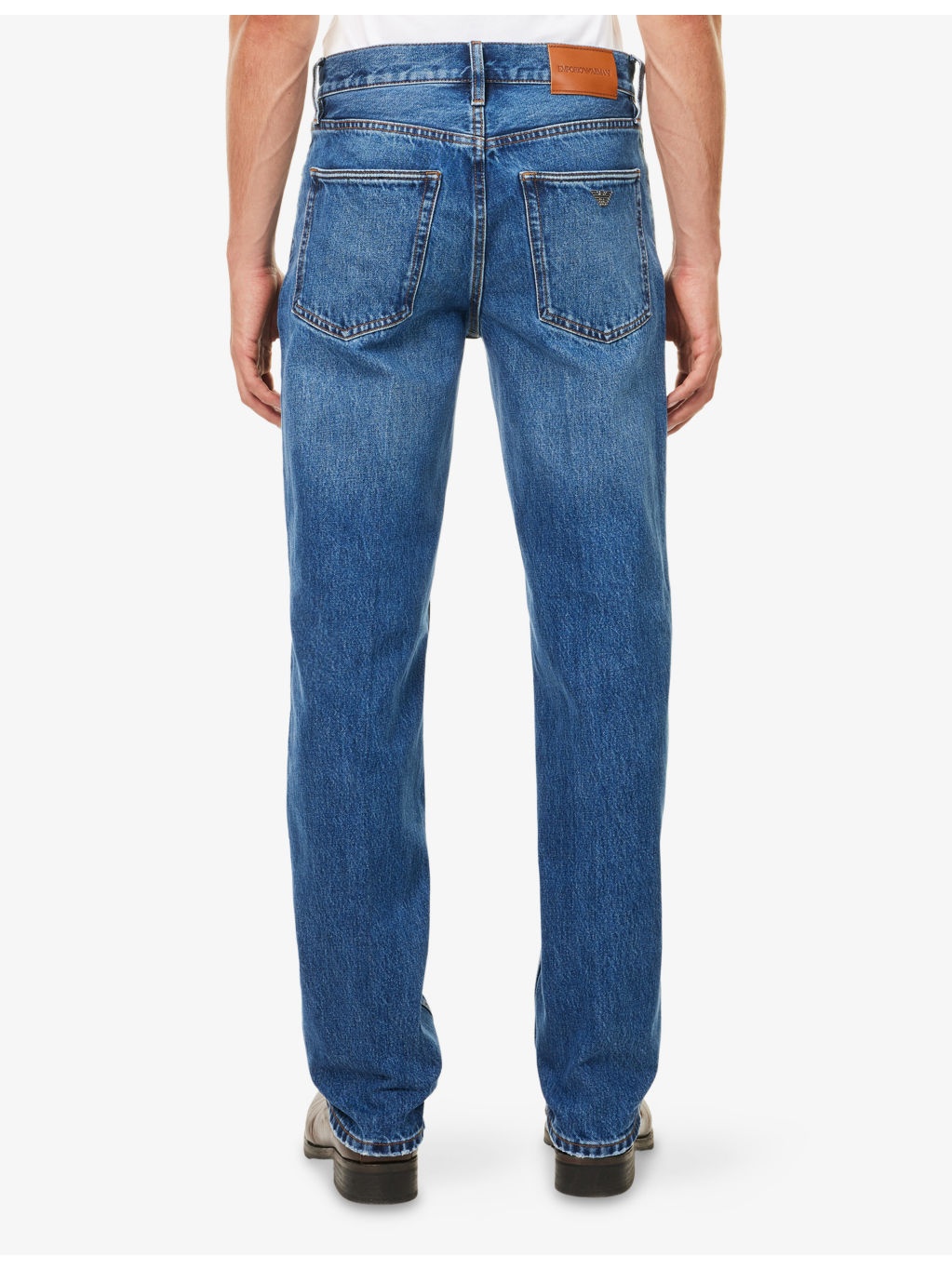 Distressed-Hem Straight-Leg Denim Jeans - 4