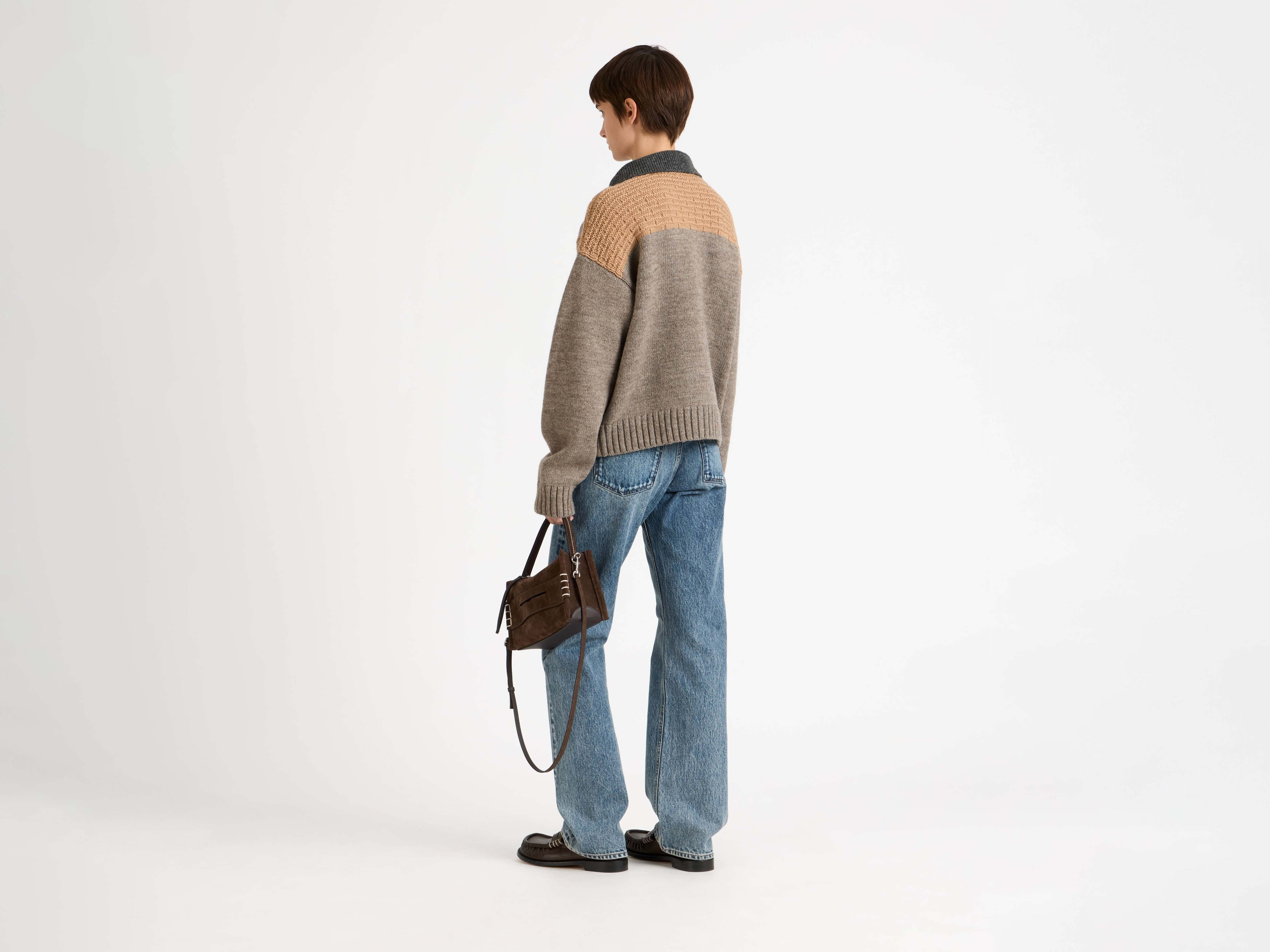 HOUSE POLO JUMPER IN BEIGE MELANGE - 3