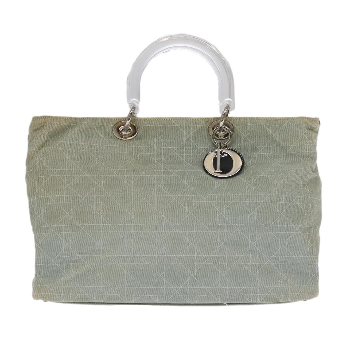 DIOR Canage Hand Bag Denim Blue Silver - 2