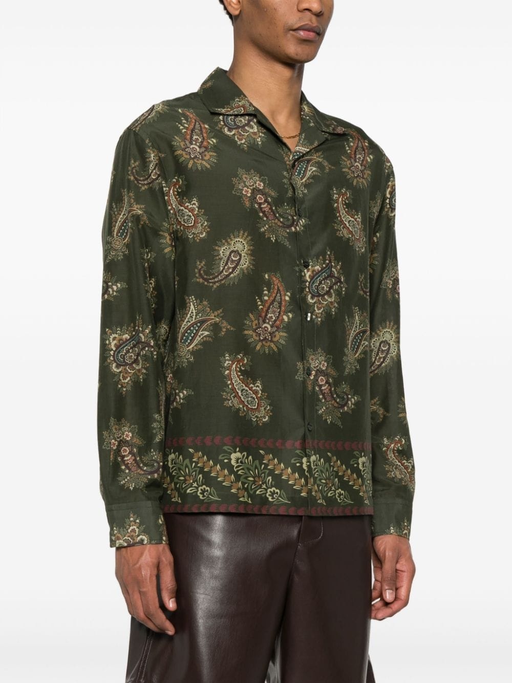 Paisley-print button-up shirt - 3