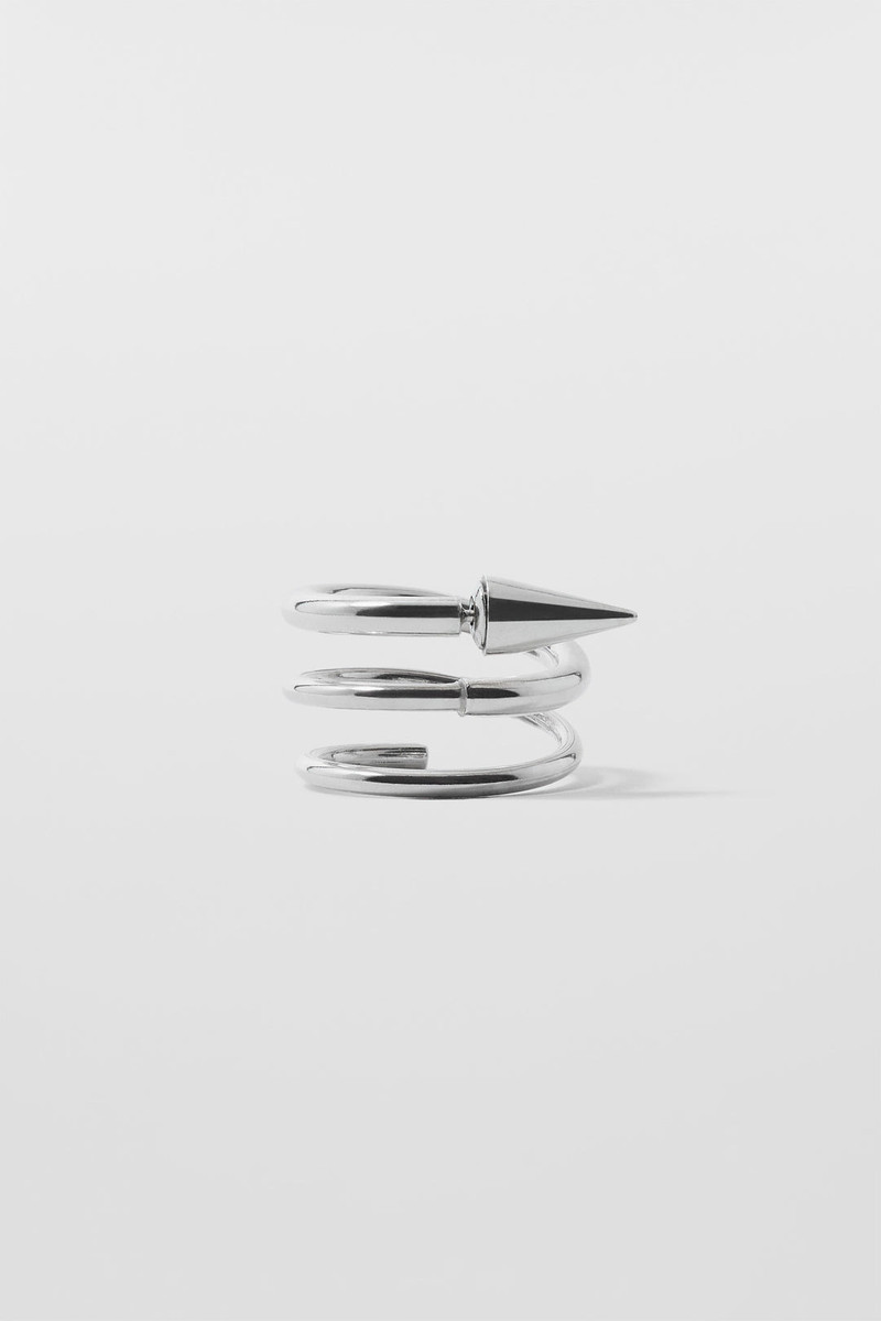 MEDIUM SPIRAL EAR-RING / silver 1