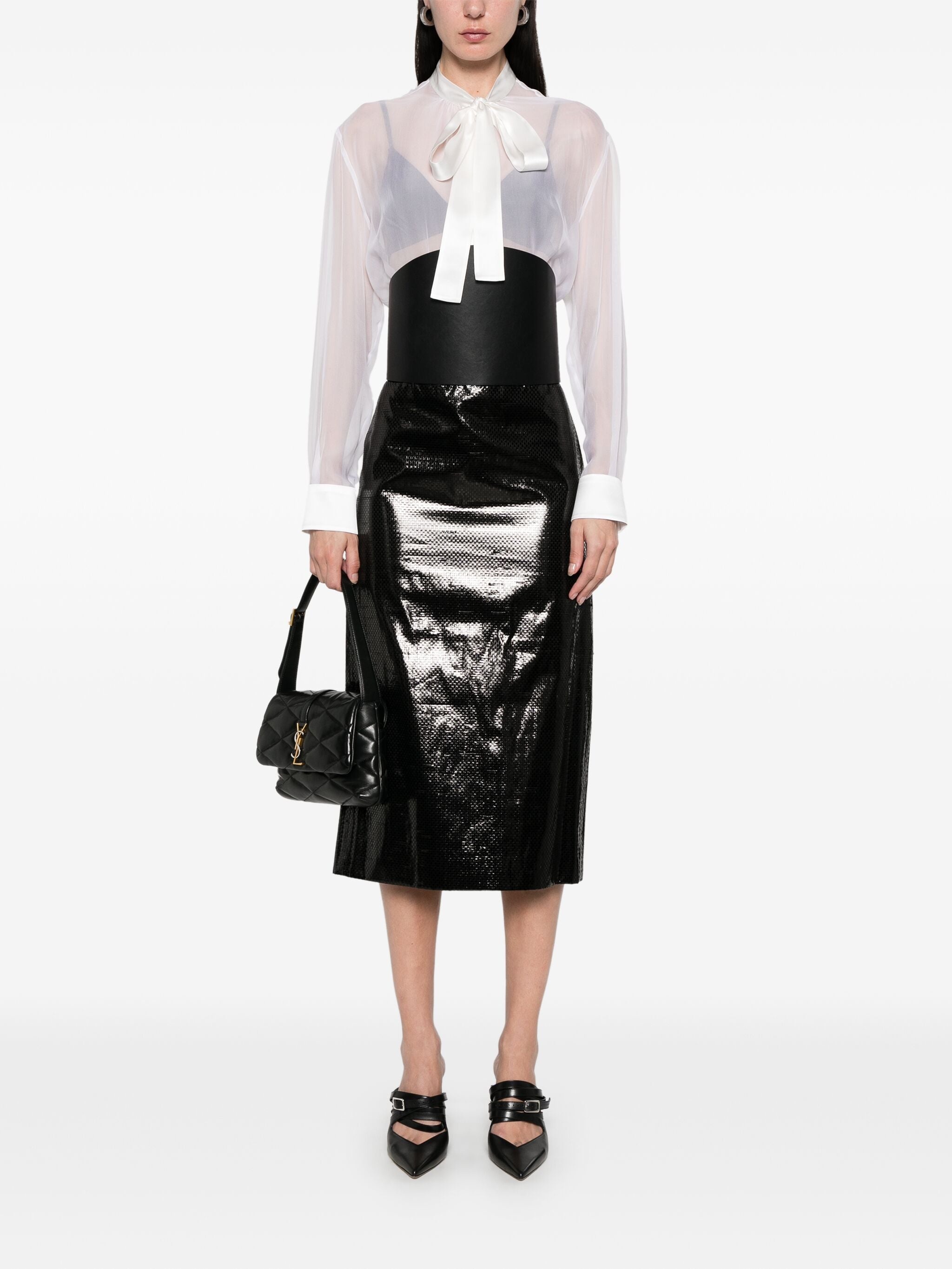 Chiffon Pussy-bow Shirt - 5