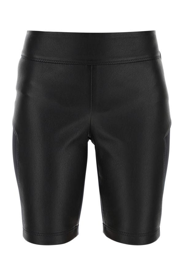 Loewe Woman Black Leather And Fabric Leggings - 1