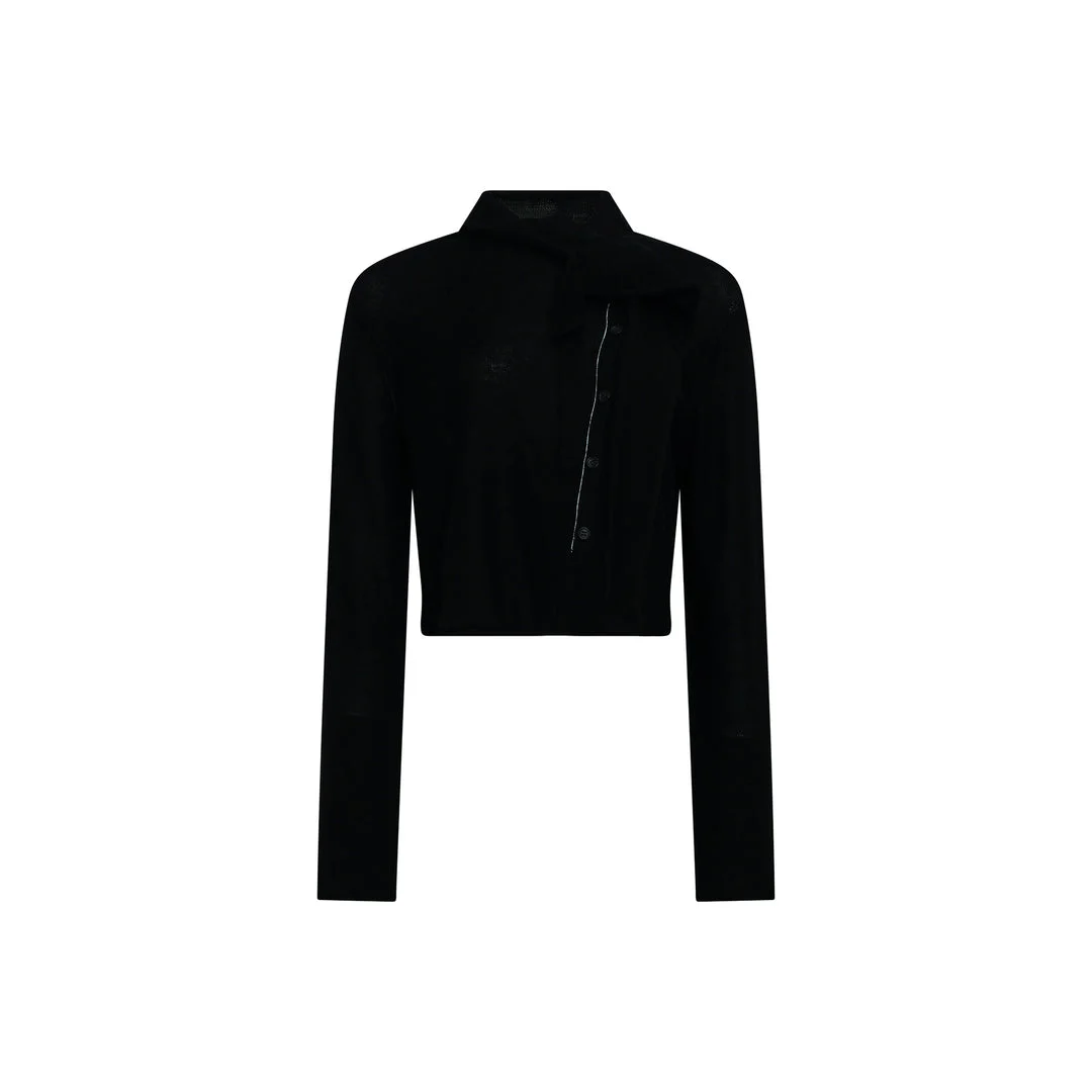 Collar Cloth Short Cardigan - 1