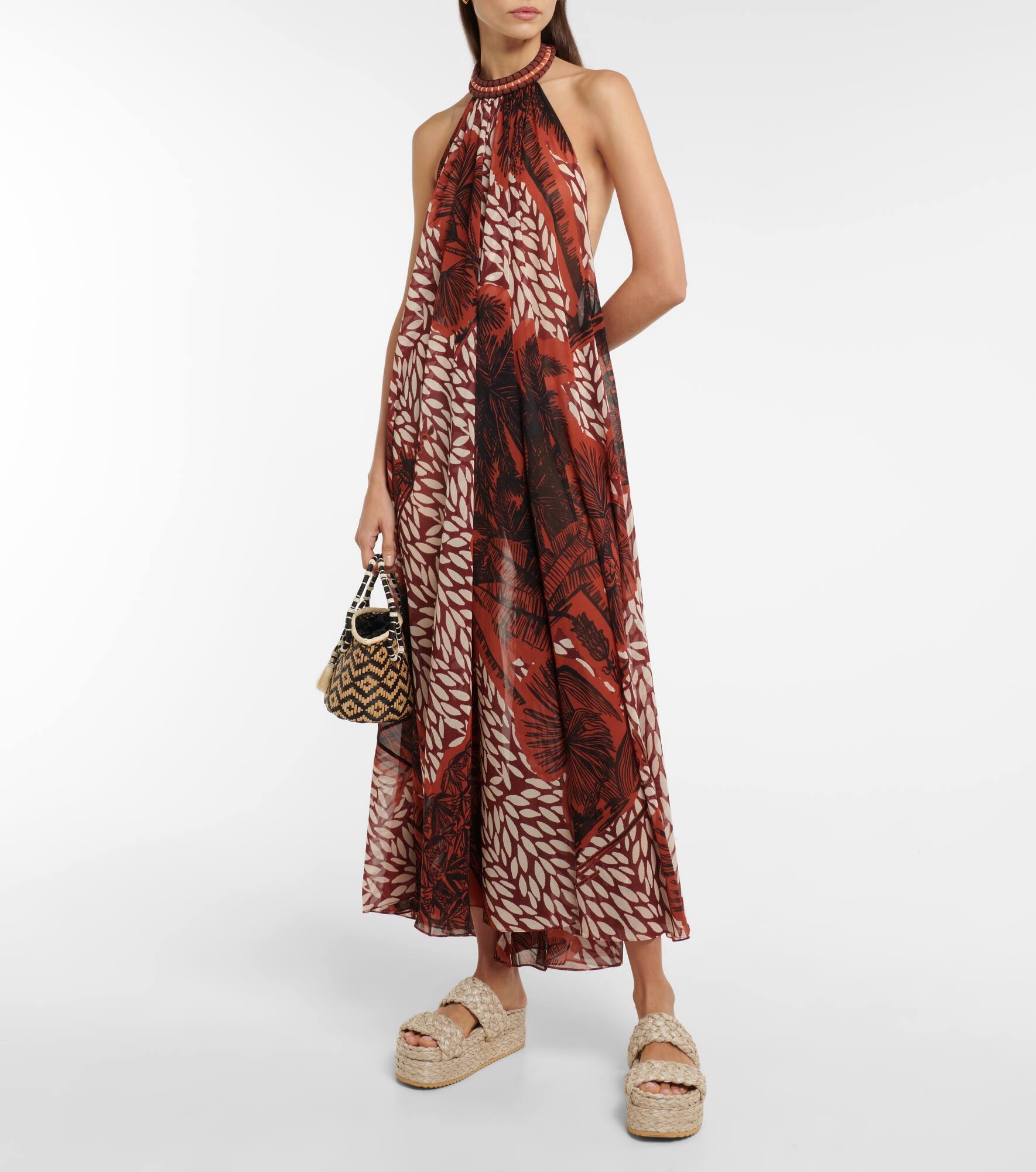 Floral halterneck maxi dress - 2