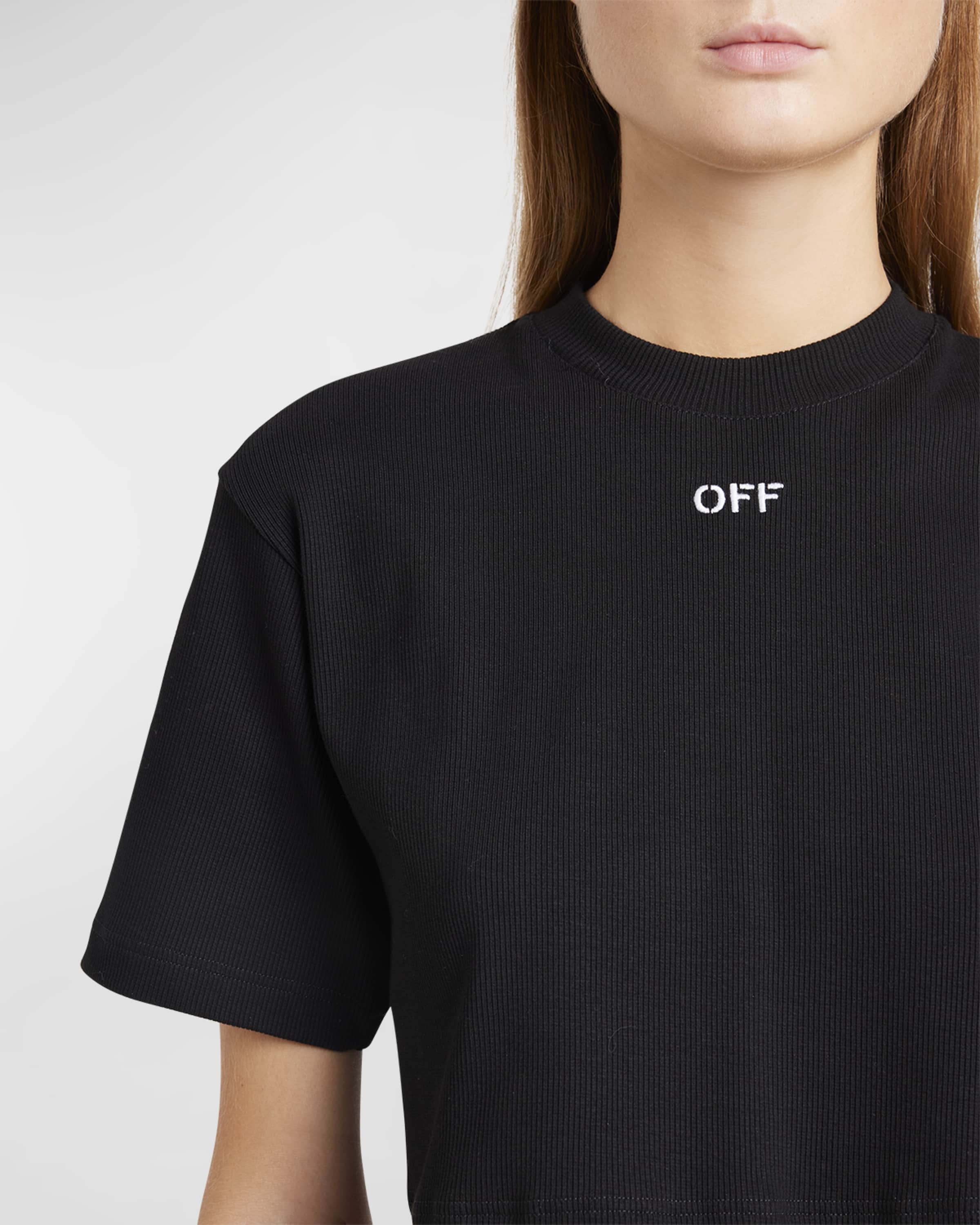 Off Stamp Rib Crop T-Shirt - 6