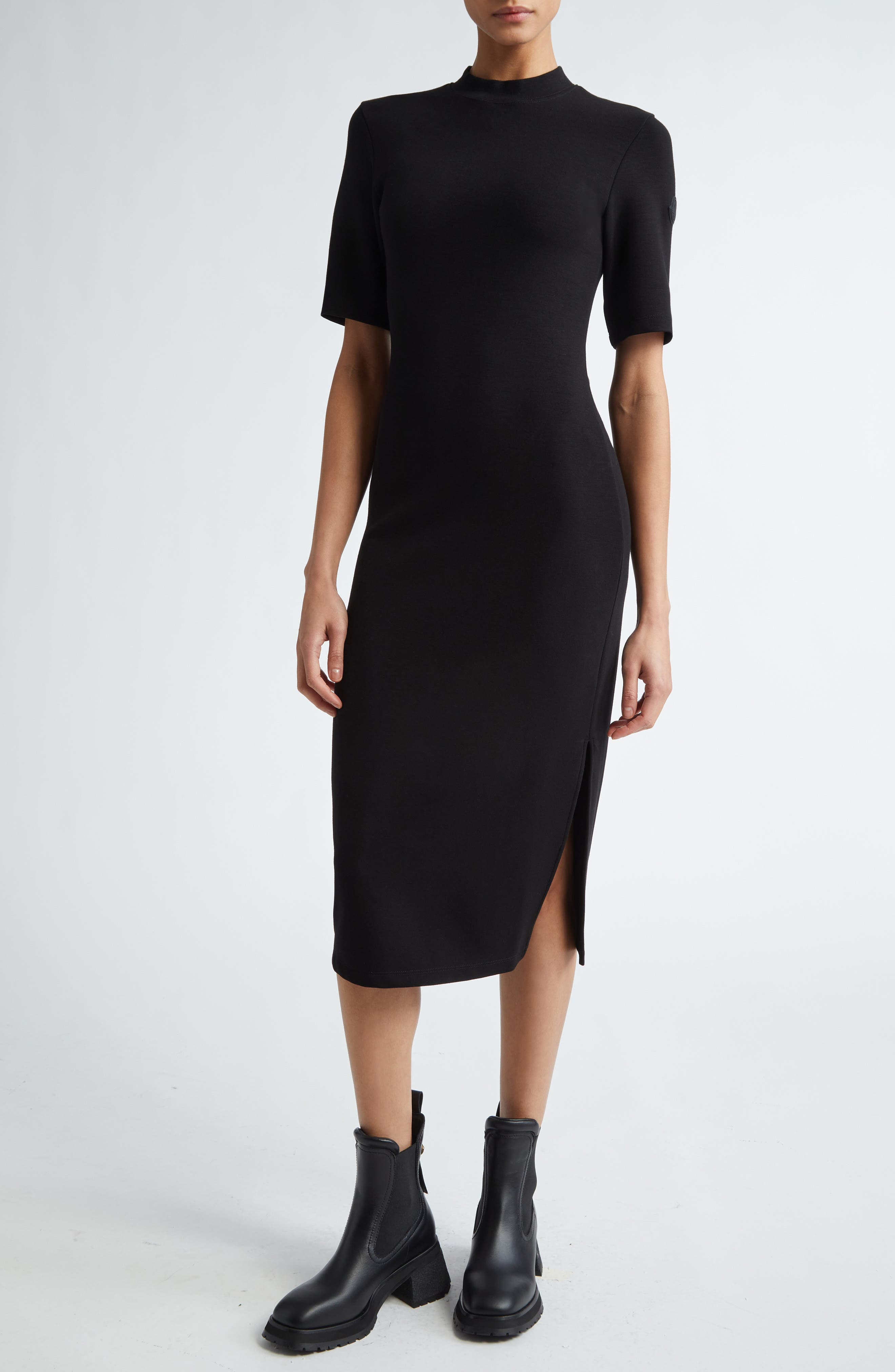 Cut & Sew Short Sleeve Midi Dress - 1