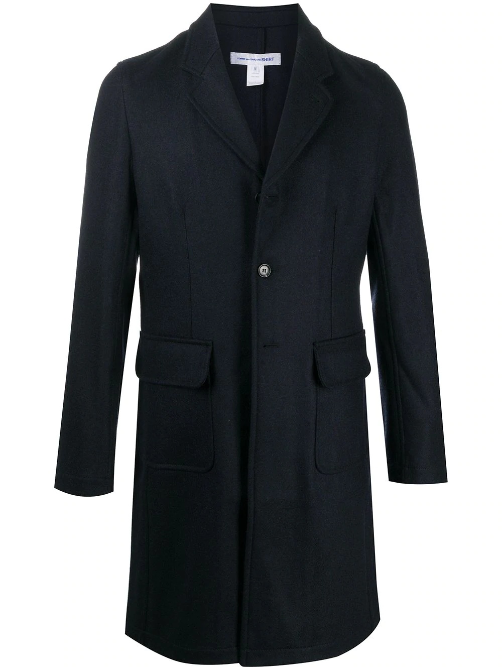 single-breasted wool midi coat - 1