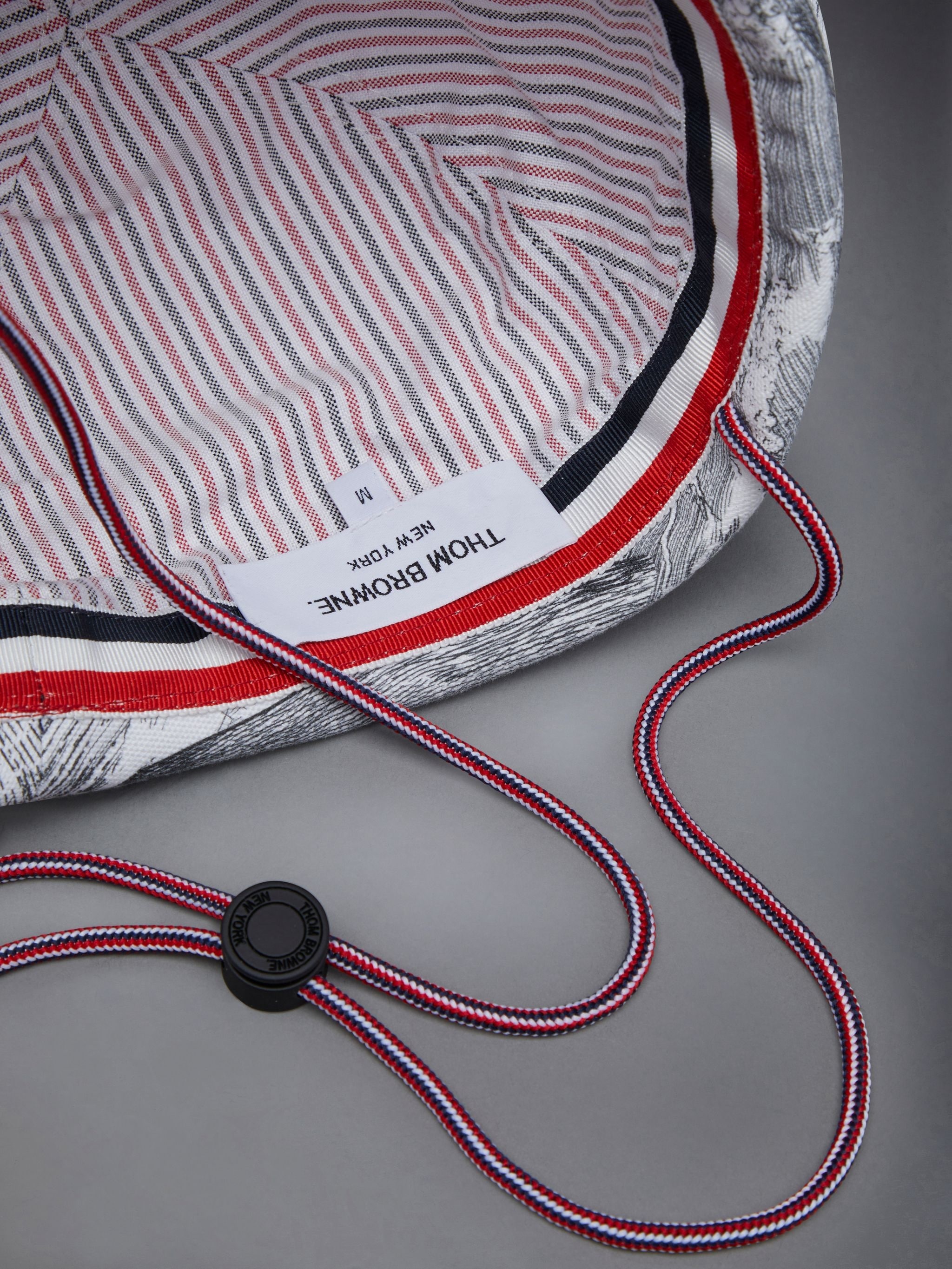 Nautical Toile Canvas Turn Back Bucket Hat - 8